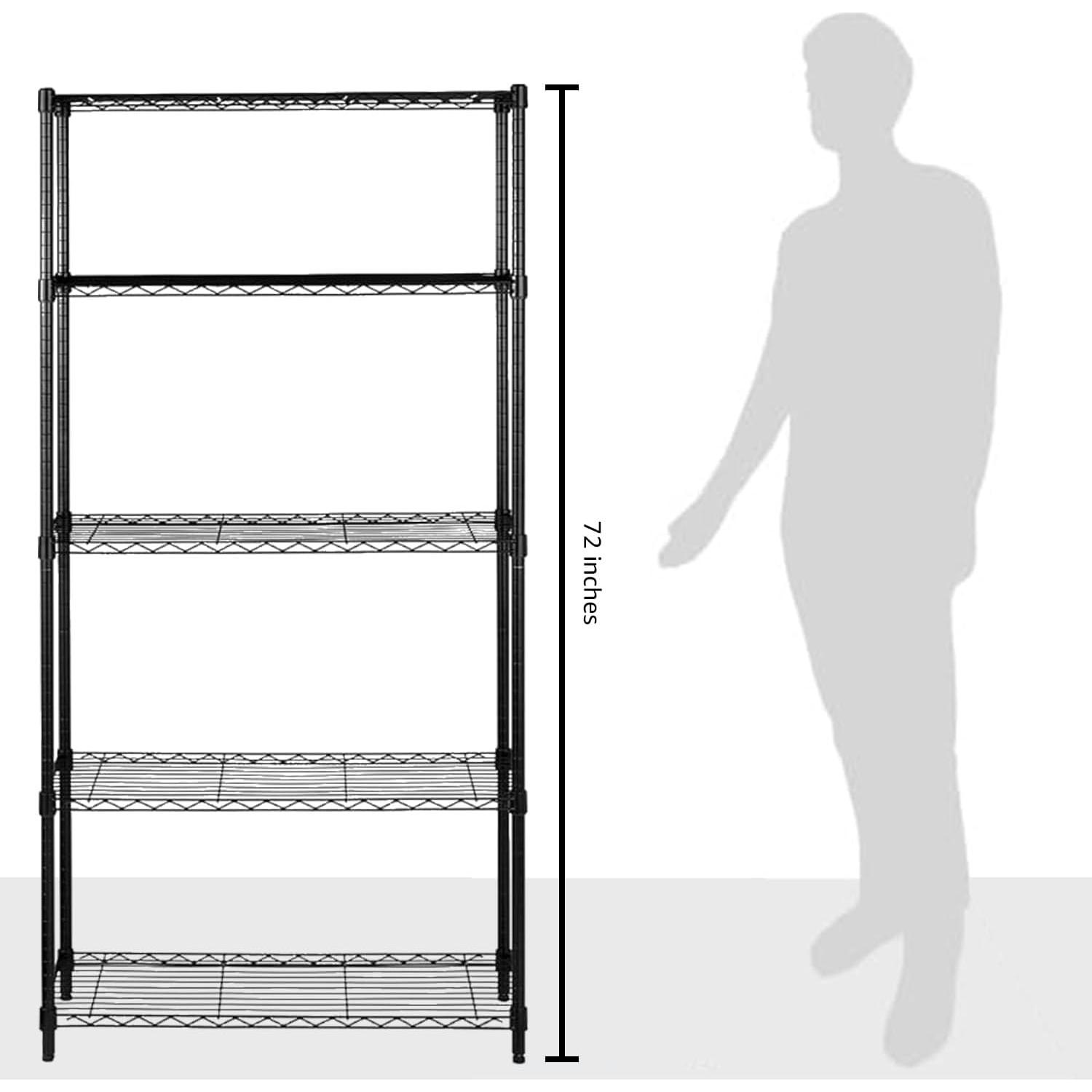 Estante de Almacenamiento Amazon Basics 5 Estantes Negro 158,76 kg