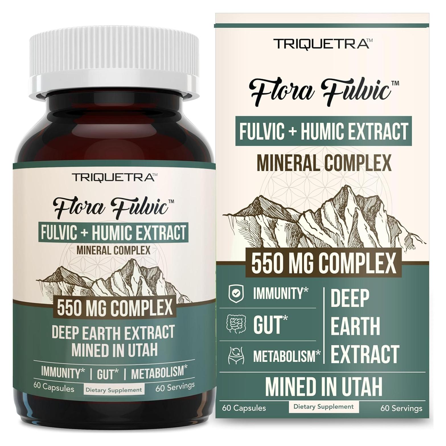 Flora Fulvic | Suplemento de Ácido Fulvico 550 mg | 60 Cápsulas