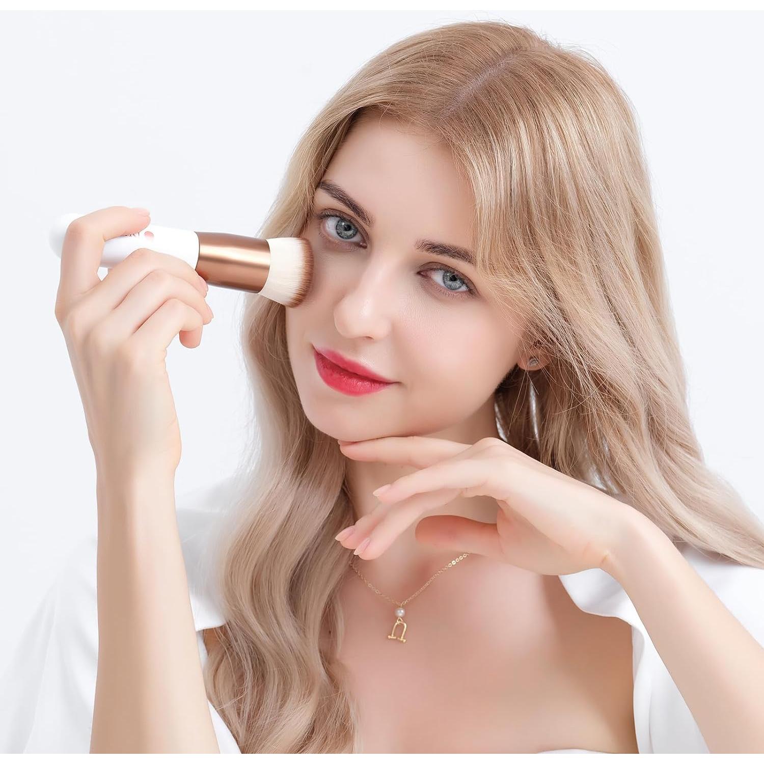 Brocha de Fundación DUcare Kabuki Sintética Rosa Dorado