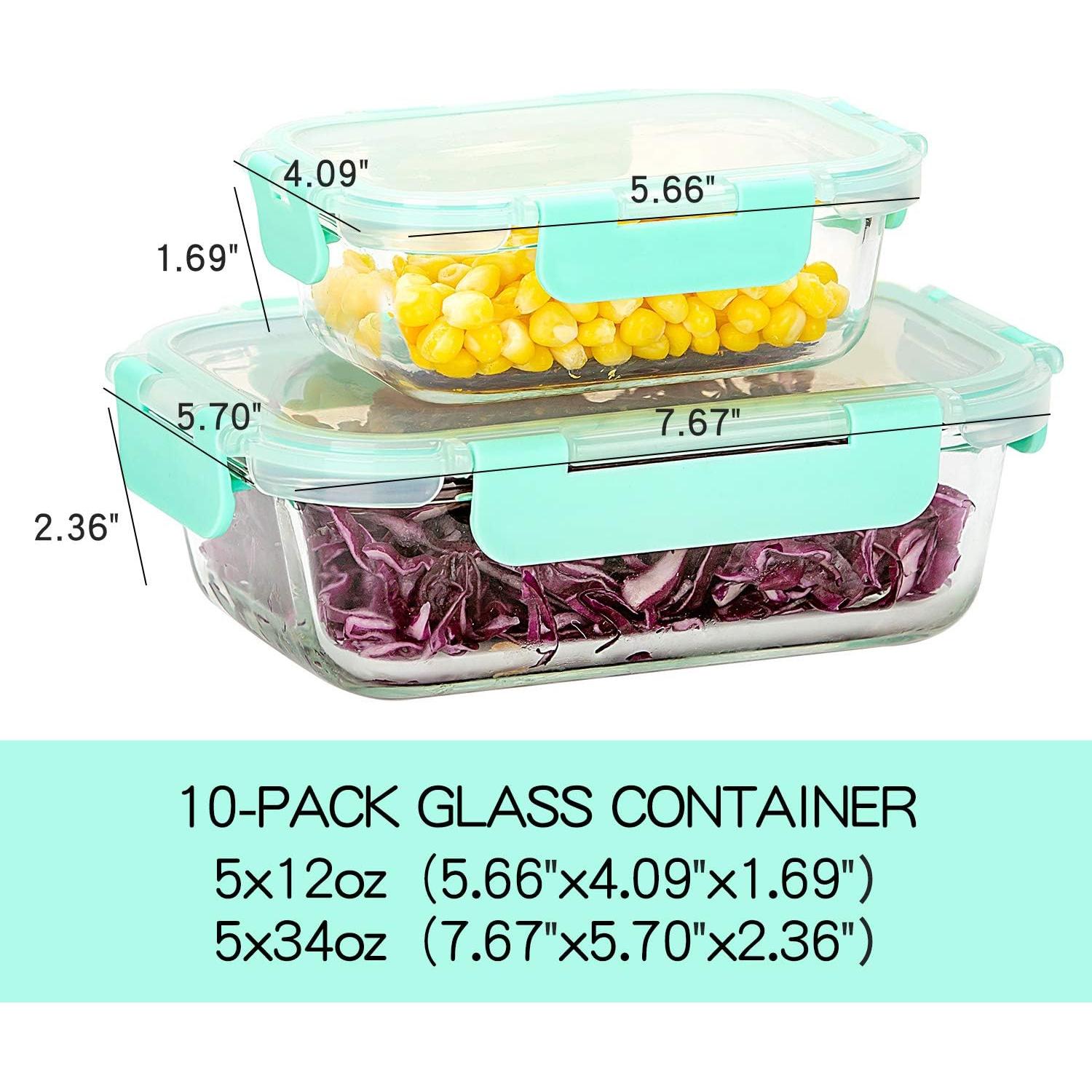 Contenedores de Almacenamiento de Vidrio C CREST 10 Piezas