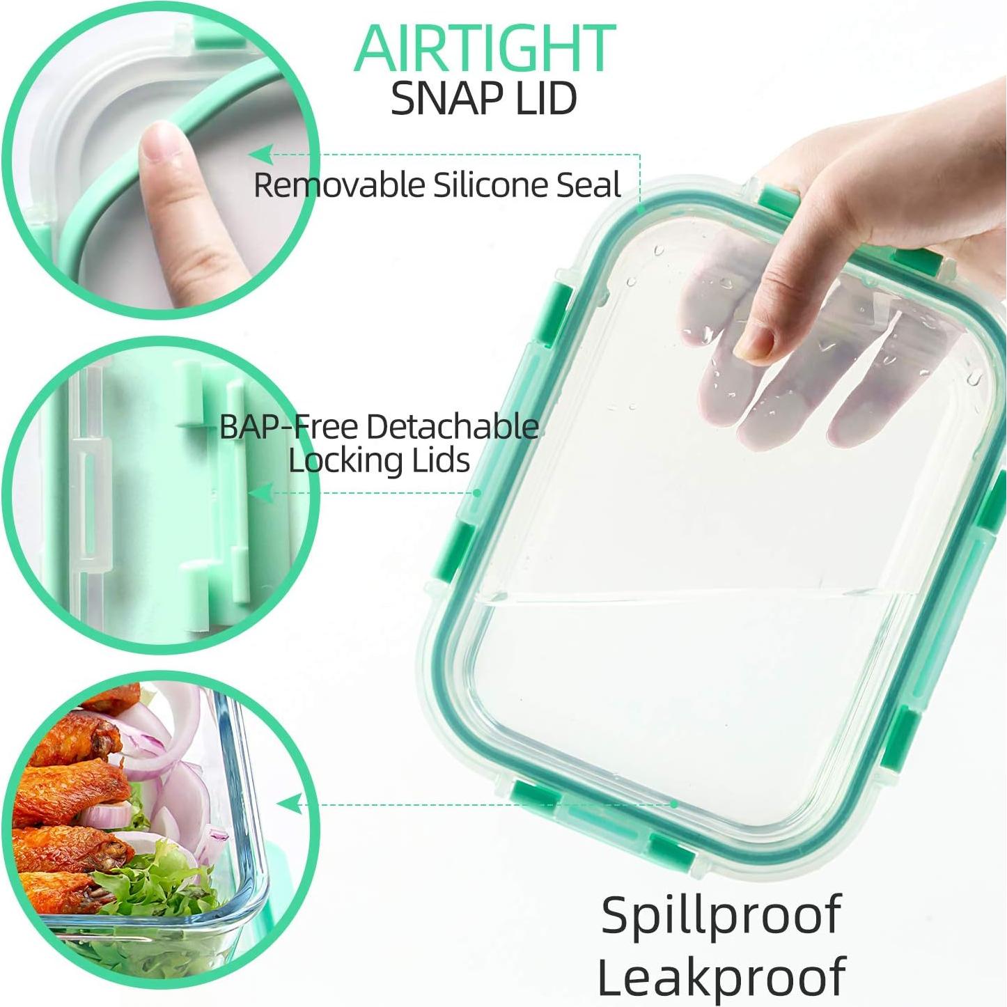 Contenedores de Almacenamiento de Vidrio C CREST 10 Piezas