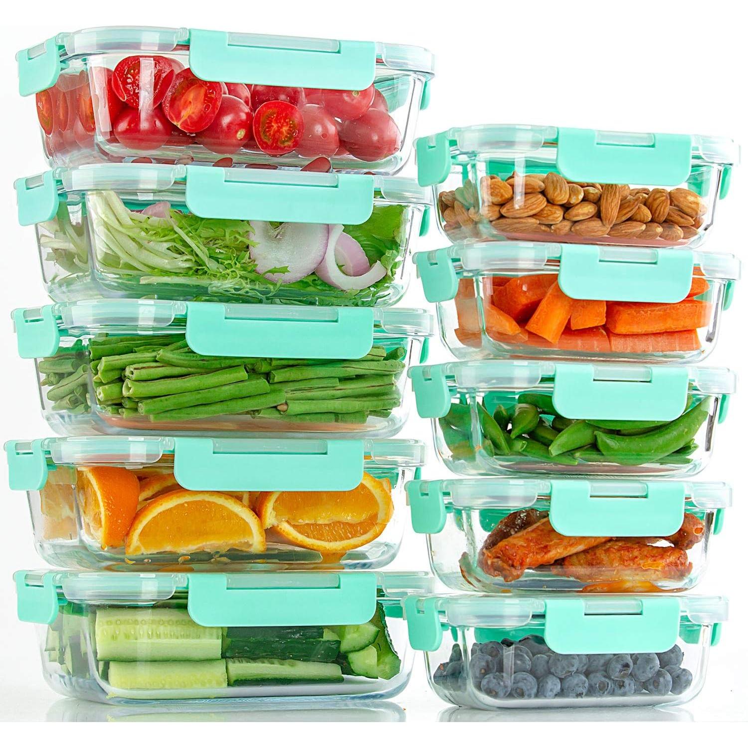 Contenedores de Almacenamiento de Vidrio C CREST 10 Piezas