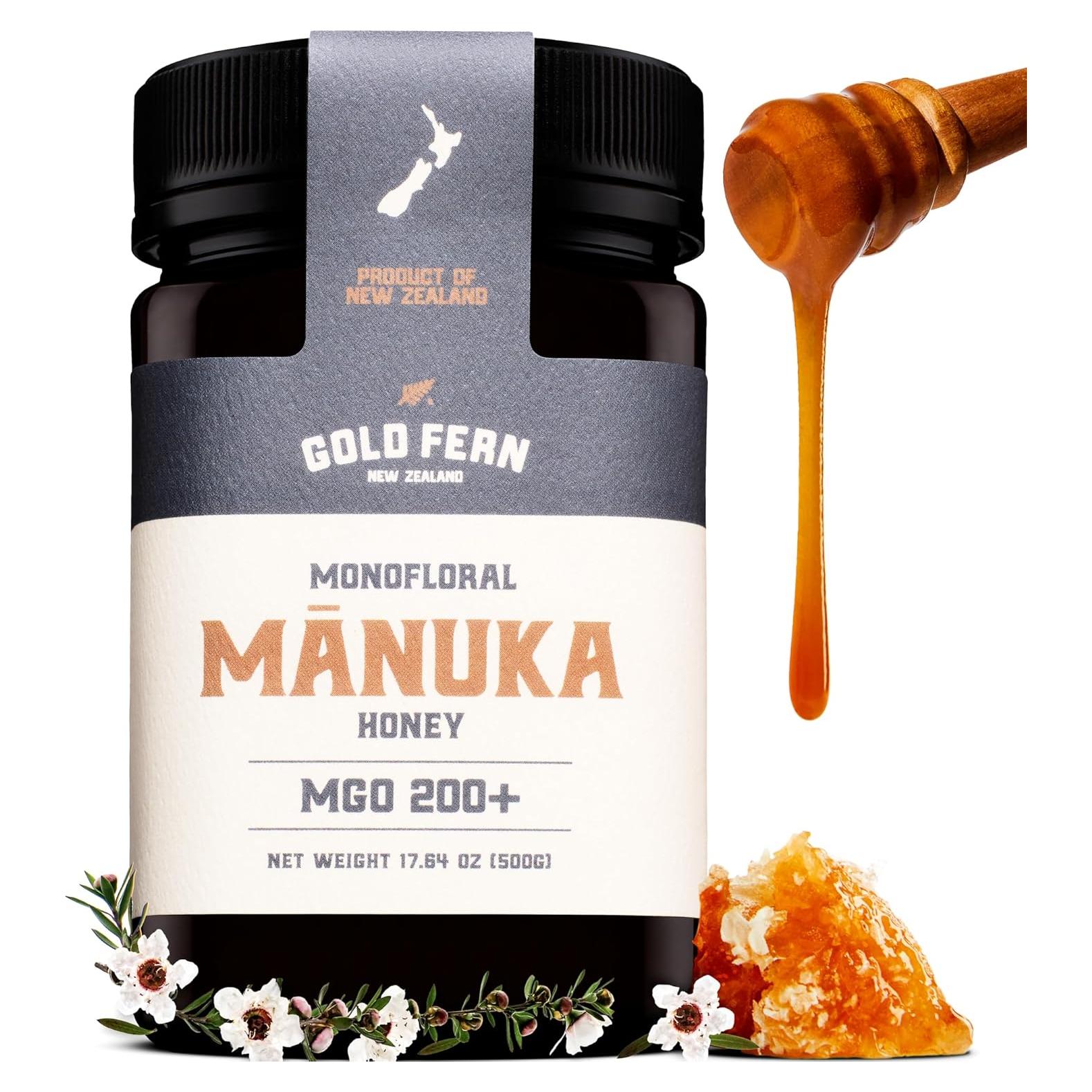 Miel de Manuka Cruda MGO 200+ 520 ml Helecho Dorado