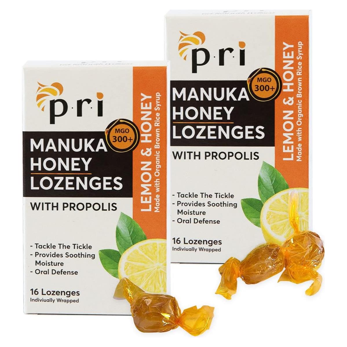 Caramelos de Miel de Manuka PRI Limón 2 Paquetes 16 Unidades