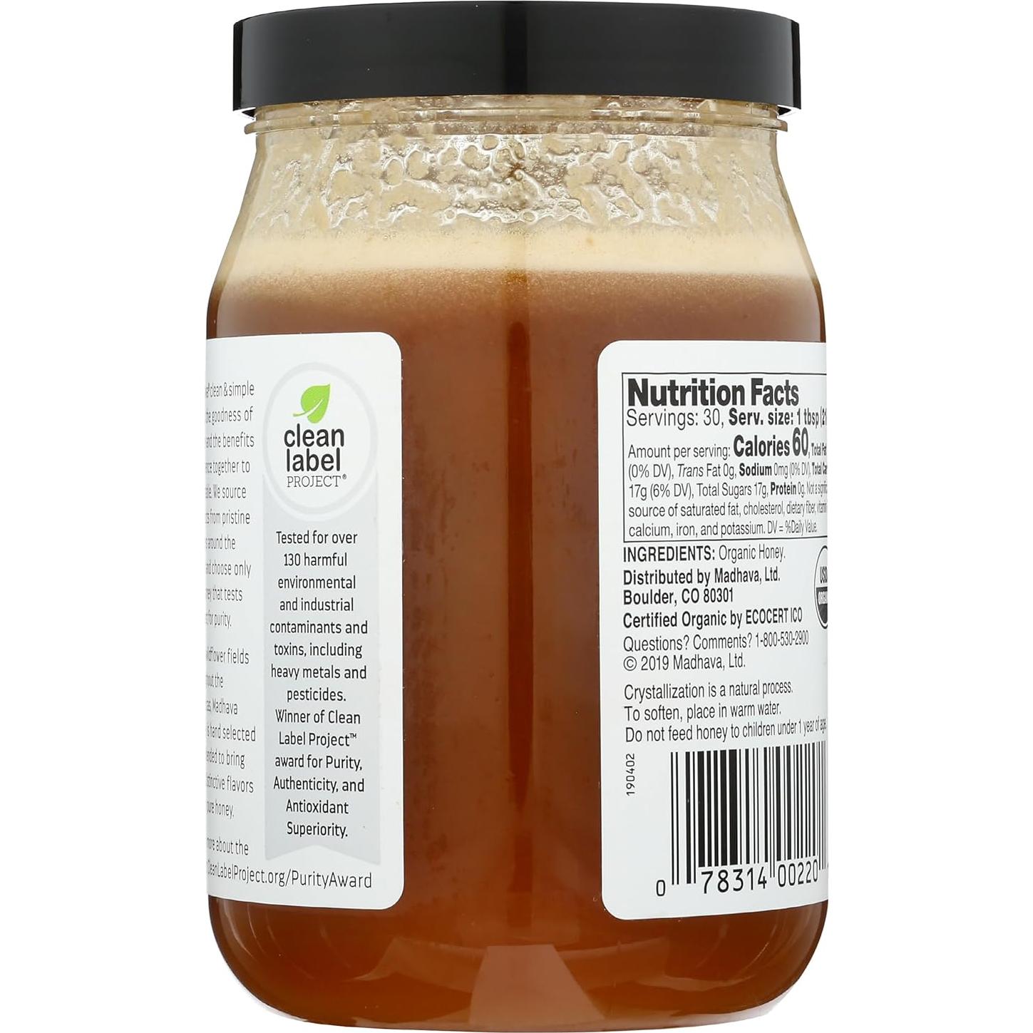 Miel Orgánica Madhava 650 ml - Pura y Natural