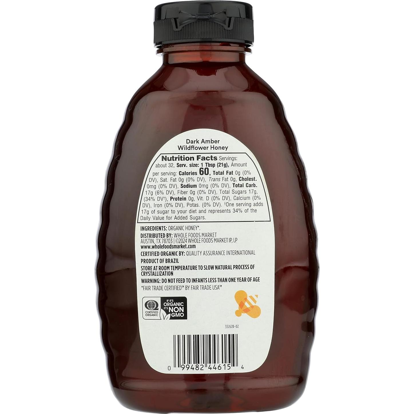 Miel Orgánica Ámbar 365 Whole Foods 680g Sostenible