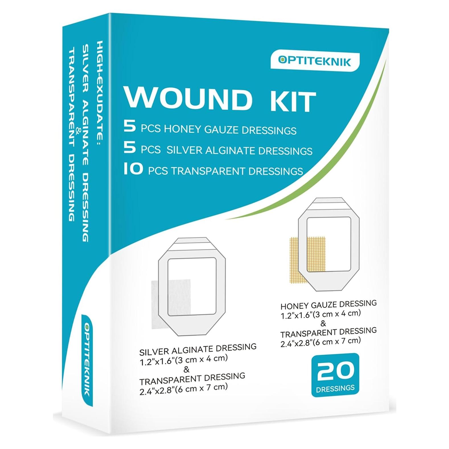 Kit de Cuidado de Heridas OPTITEKNIK 20 Piezas Vendajes