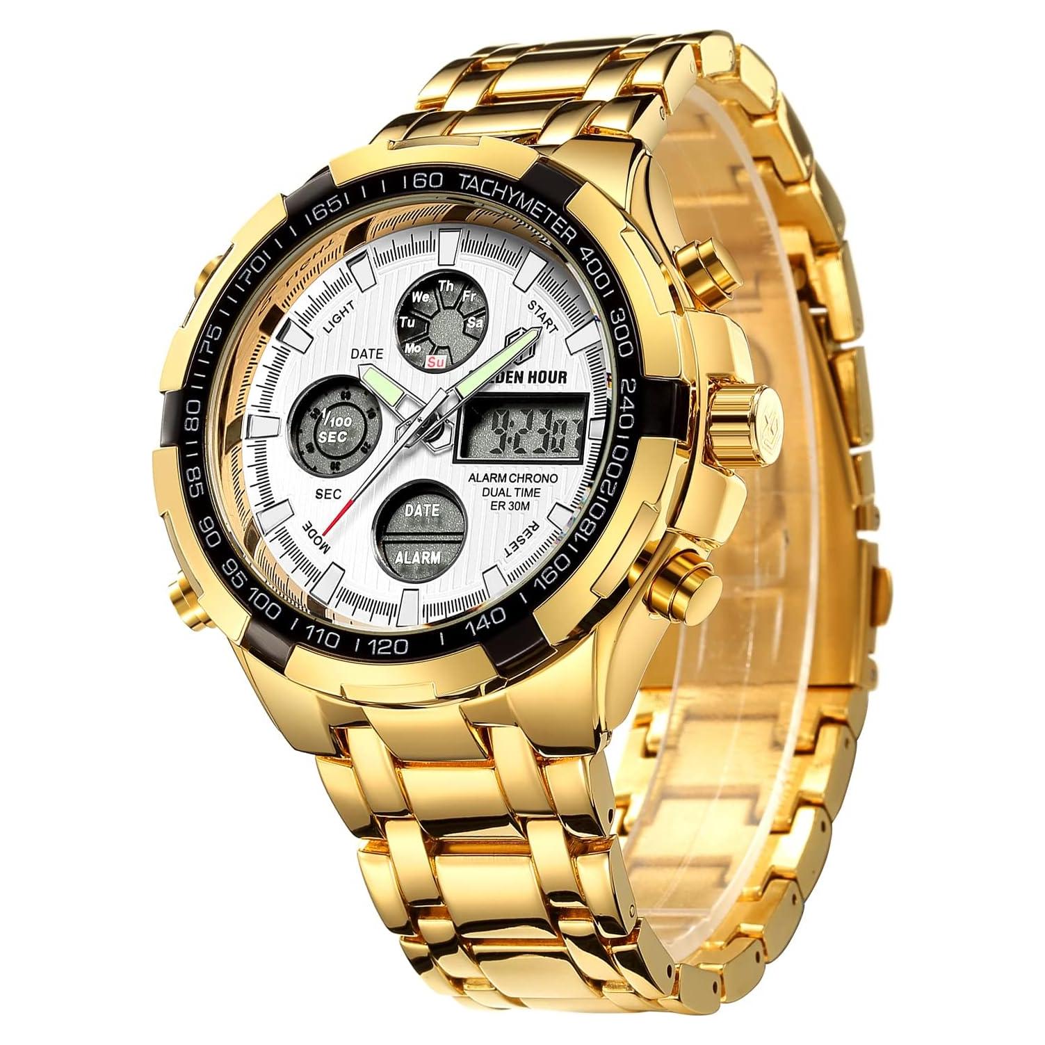 Reloj Analógico Digital GOLDEN HOUR Acero Inoxidable 45mm