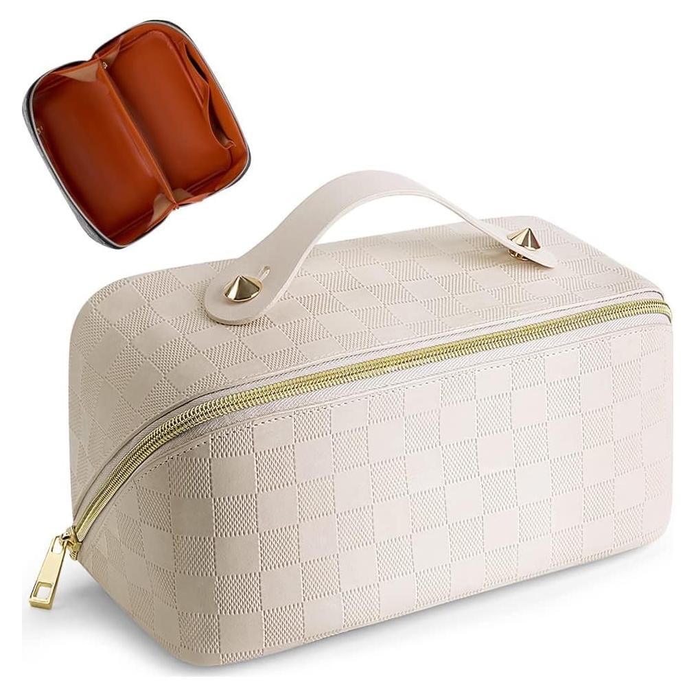 Bolsa de Cosméticos Grande Runpuhu Cuadrícula Impermeable 25x12cm