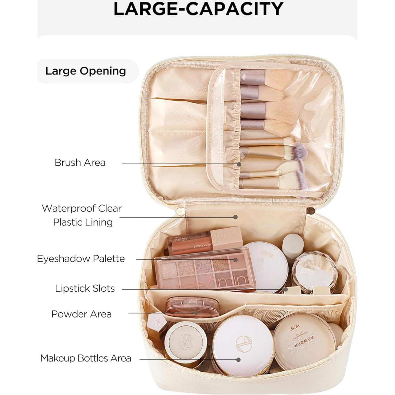 Bolsa de Maquillaje de Viaje HBlife Grande Beige Organizador