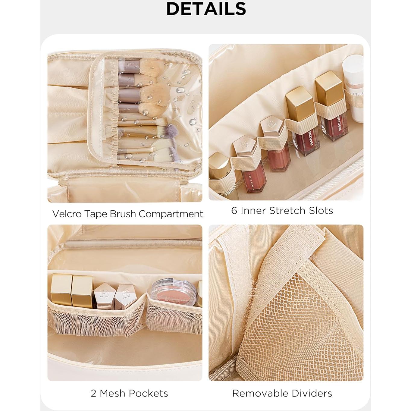 Bolsa de Maquillaje de Viaje HBlife Grande Beige Organizador