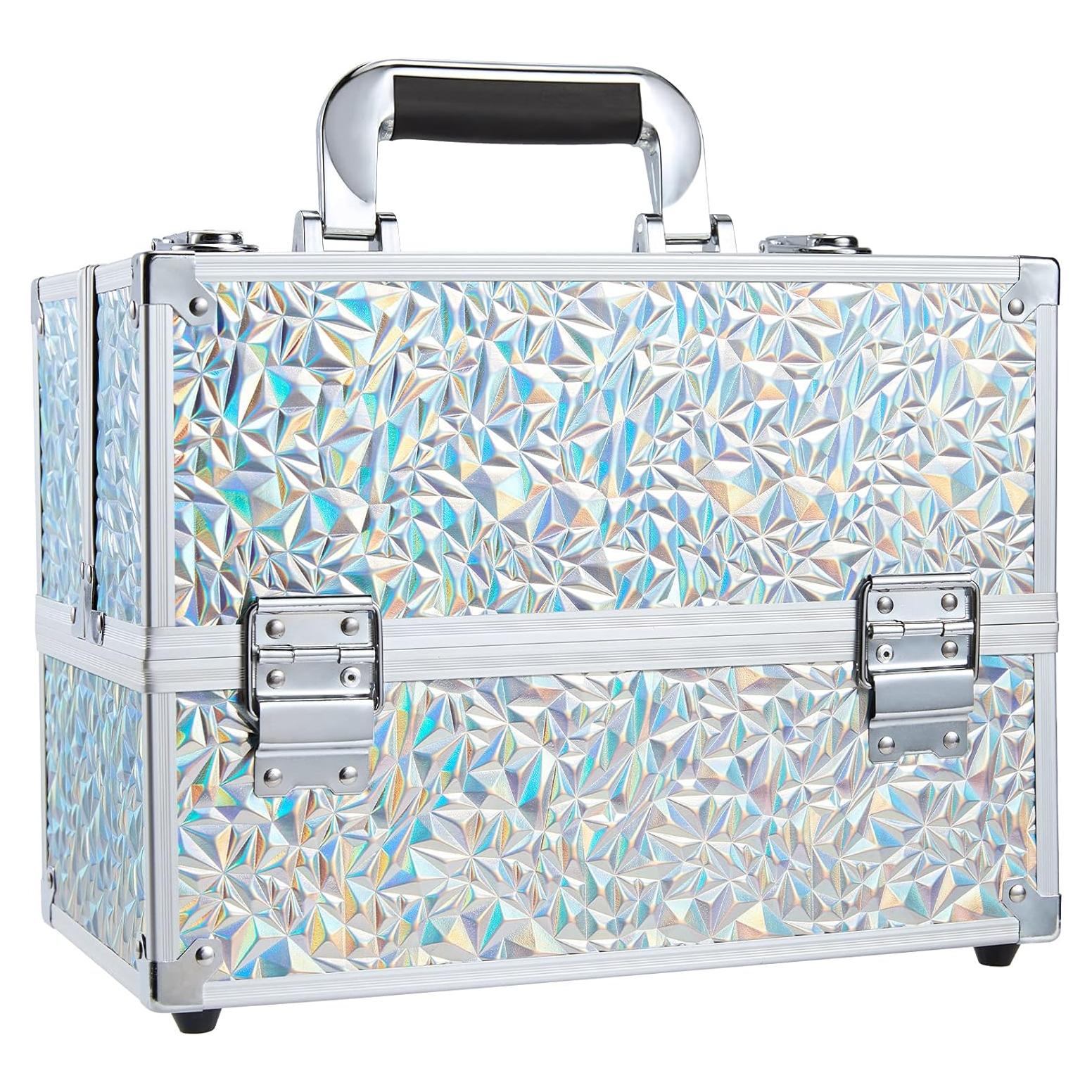 Estuche de Maquillaje FRENESSA Plateado 30x22x18 cm 6 Bandejas