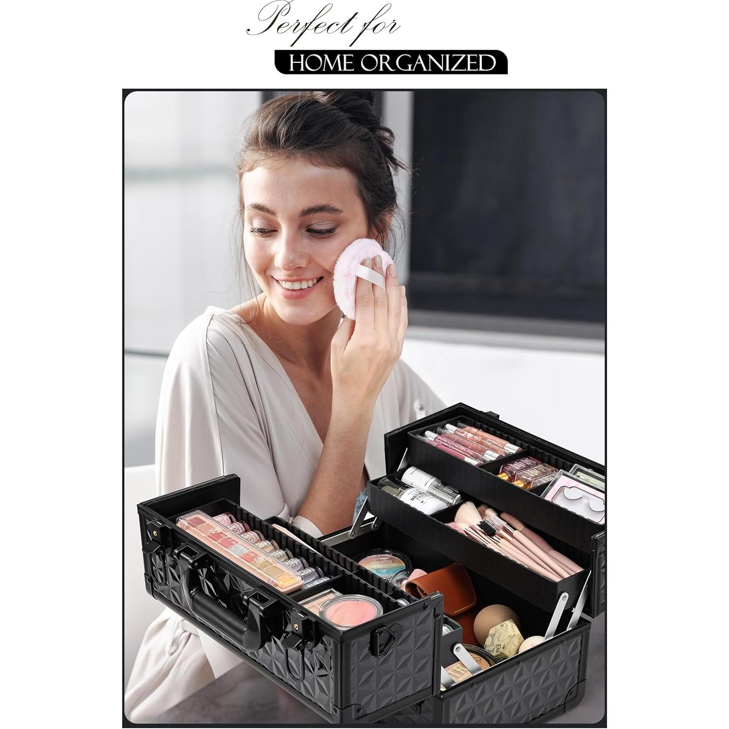 Estuche de Maquillaje Profesional Joligrace 34 cm Negro