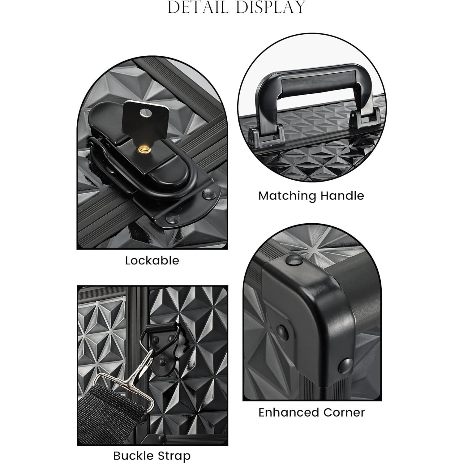 Estuche de Maquillaje Profesional Joligrace 34 cm Negro