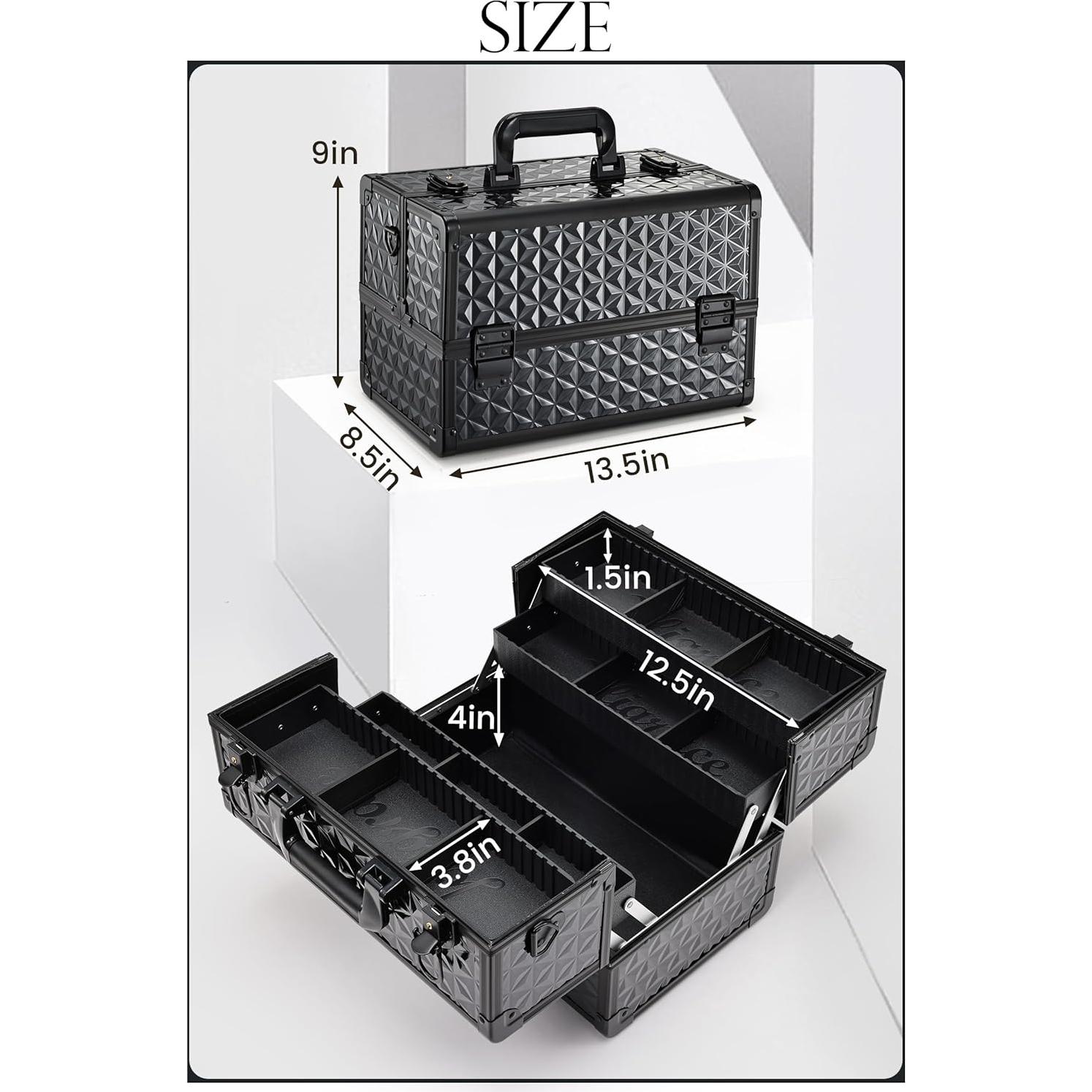 Estuche de Maquillaje Profesional Joligrace 34 cm Negro