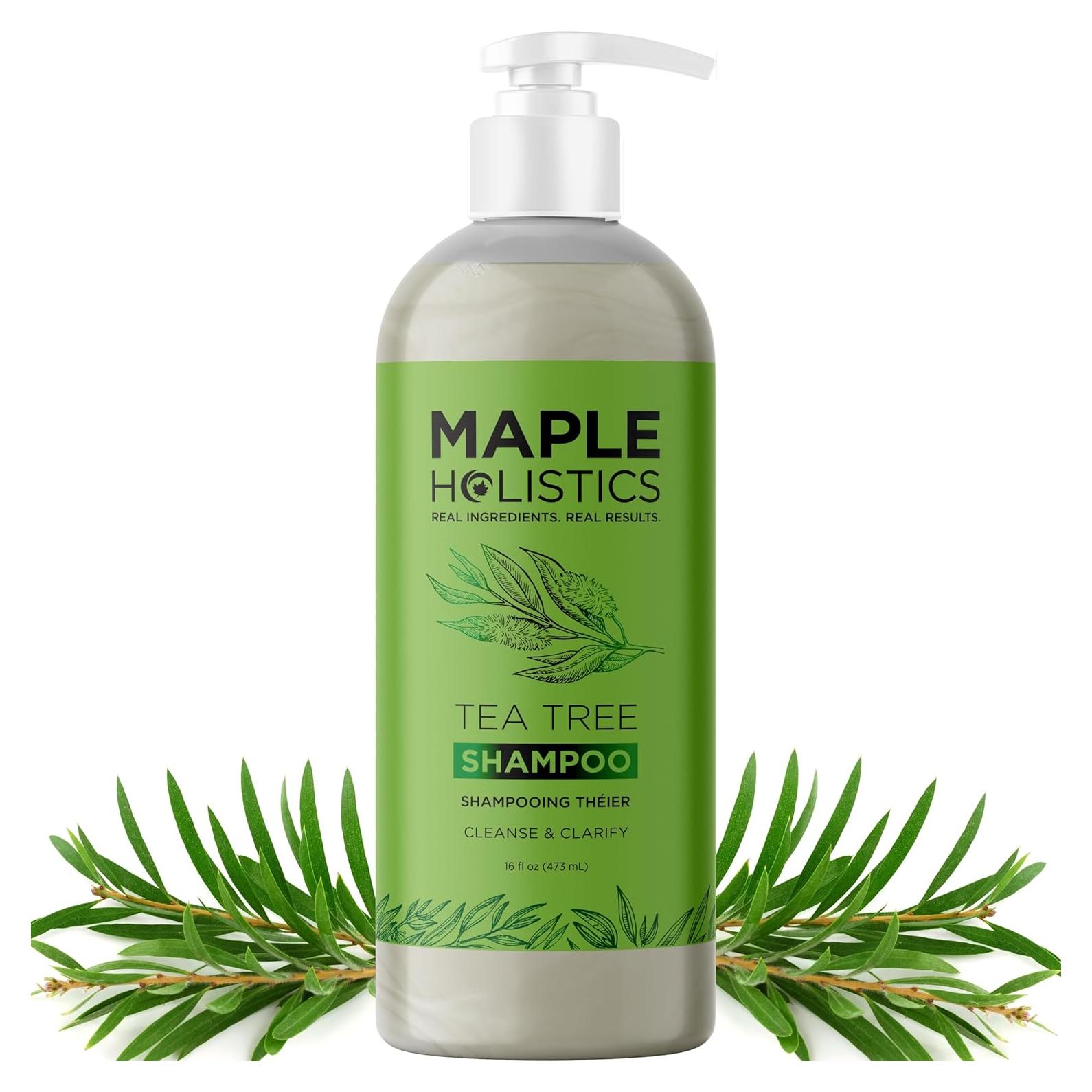 Champú Aclarador Maple Holistics 473ml Árbol de Té Cabello Graso
