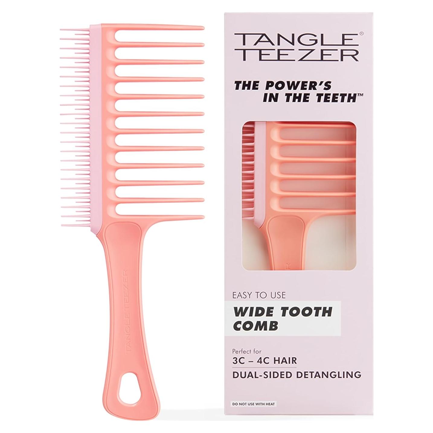 Peine Dientes Anchos Tangle Teezer Durazno para Cabello Rizado