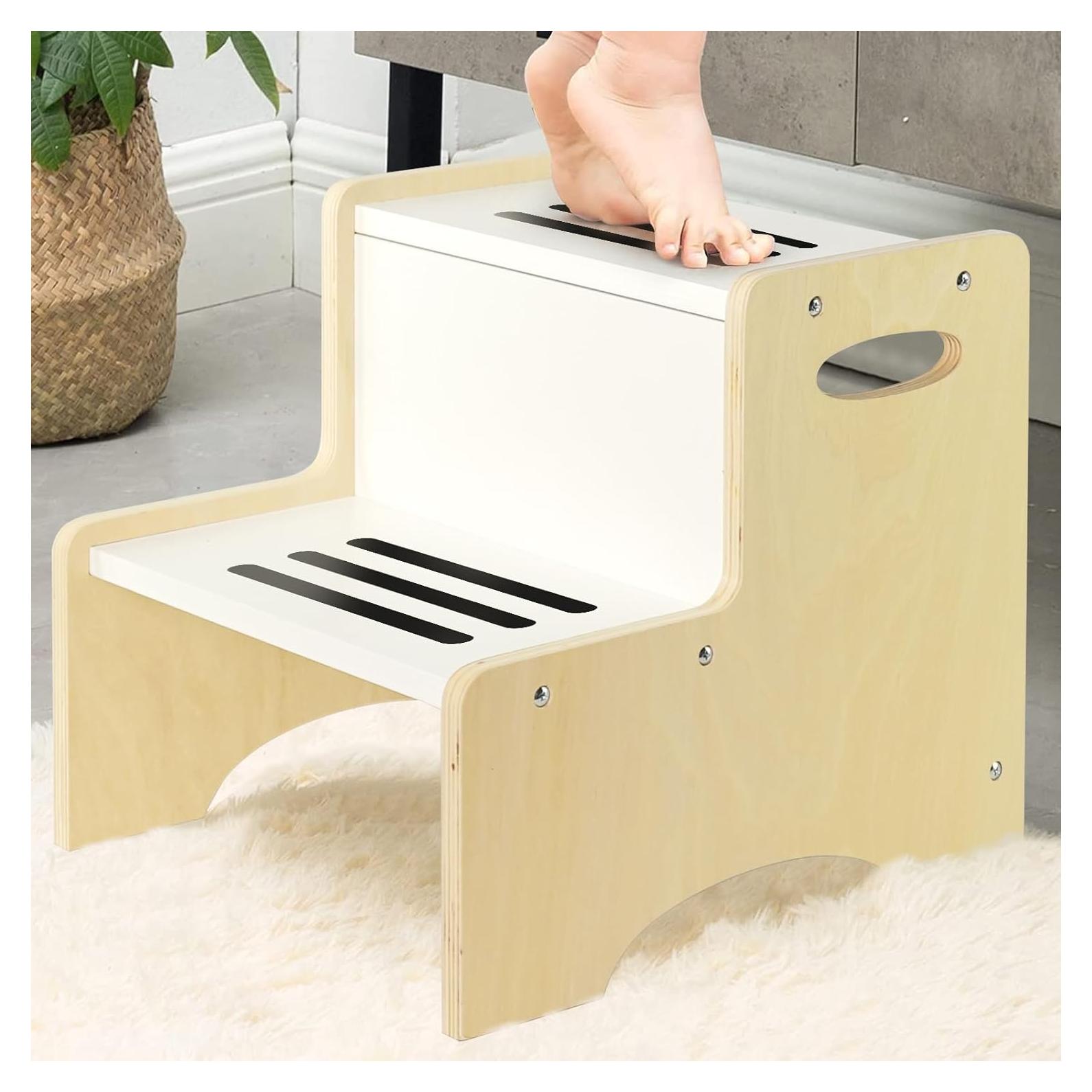 Banco de Paso WOOD CITY para Niños Blanco con Escalones