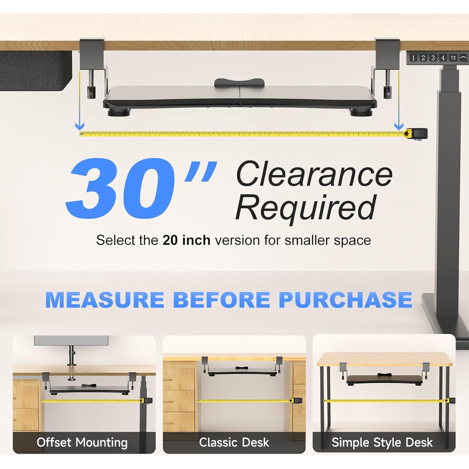 Bandeja para Teclado Suptek 65 cm Negra Montaje en C