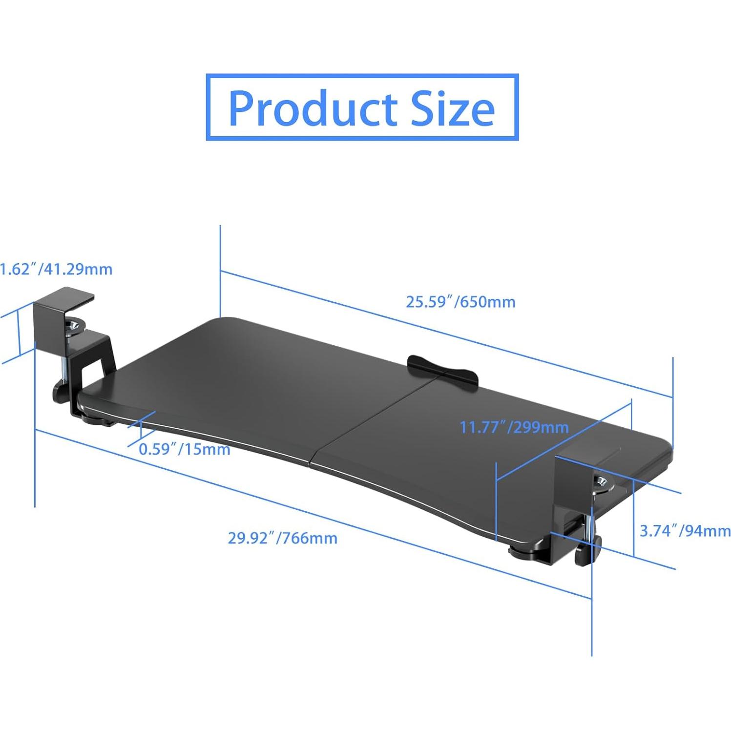 Bandeja para Teclado Suptek 65 cm Negra Montaje en C