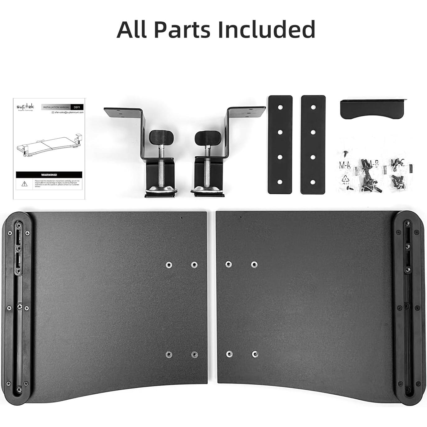 Bandeja para Teclado Suptek 65 cm Negra Montaje en C