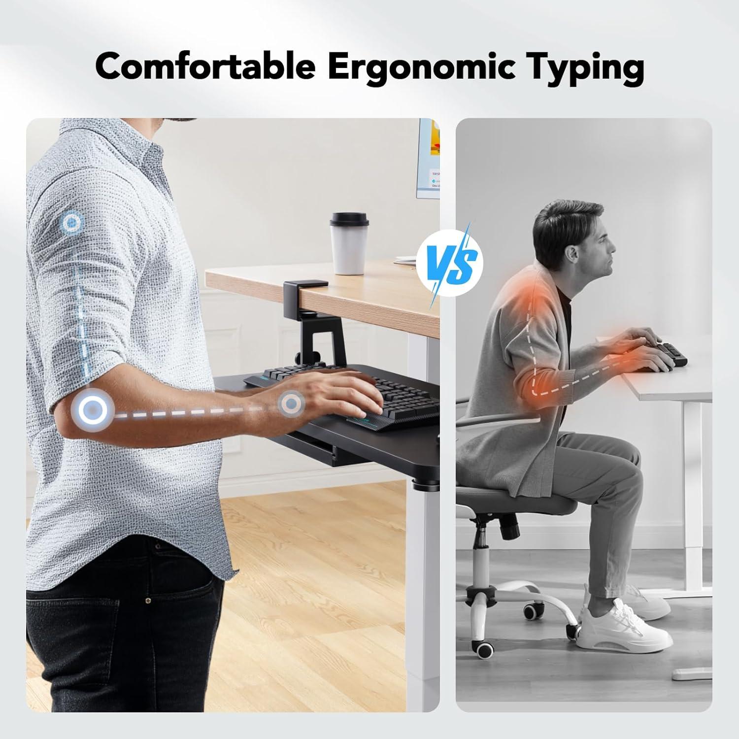 Bandeja para Teclado Bajo Escritorio HUANUO 76.60 cm con Cajón