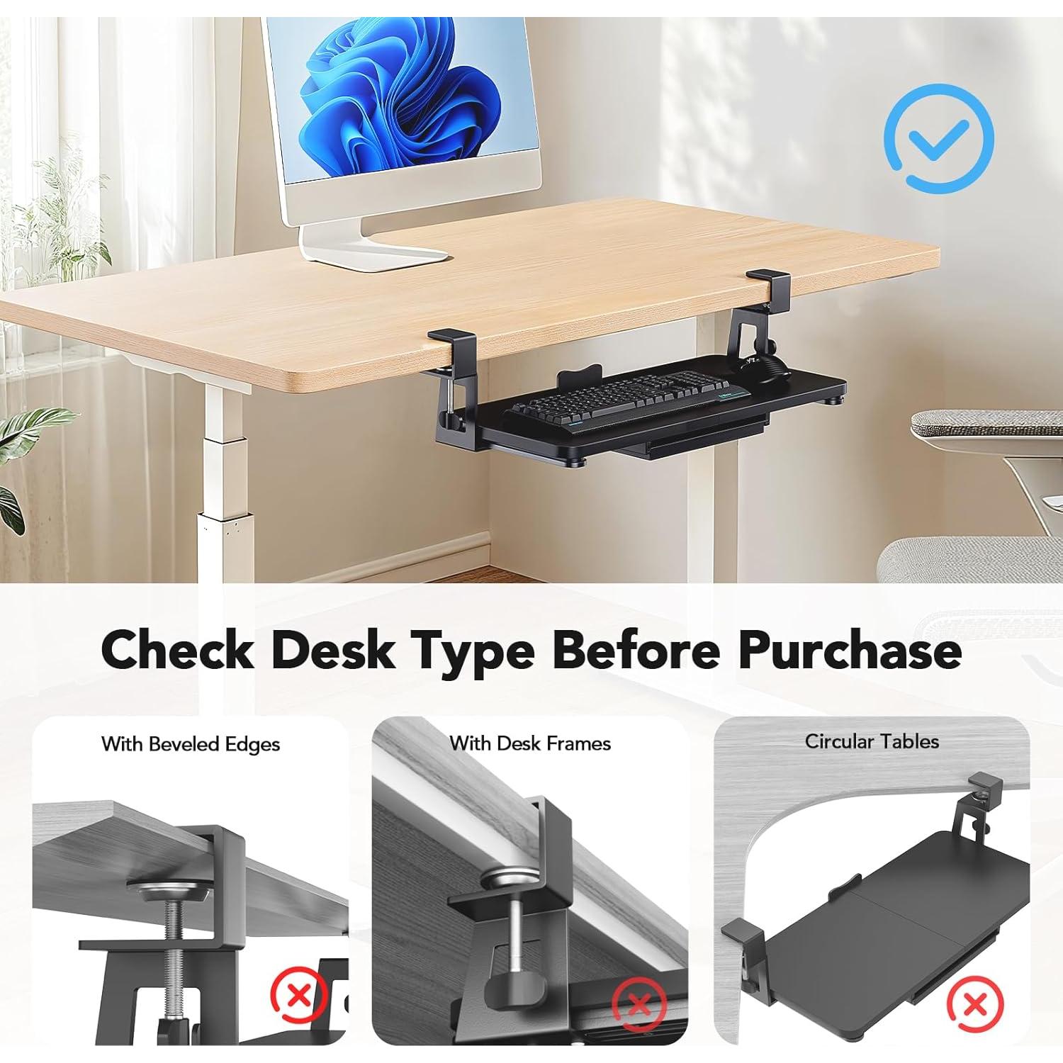 Bandeja para Teclado Bajo Escritorio HUANUO 76.60 cm con Cajón