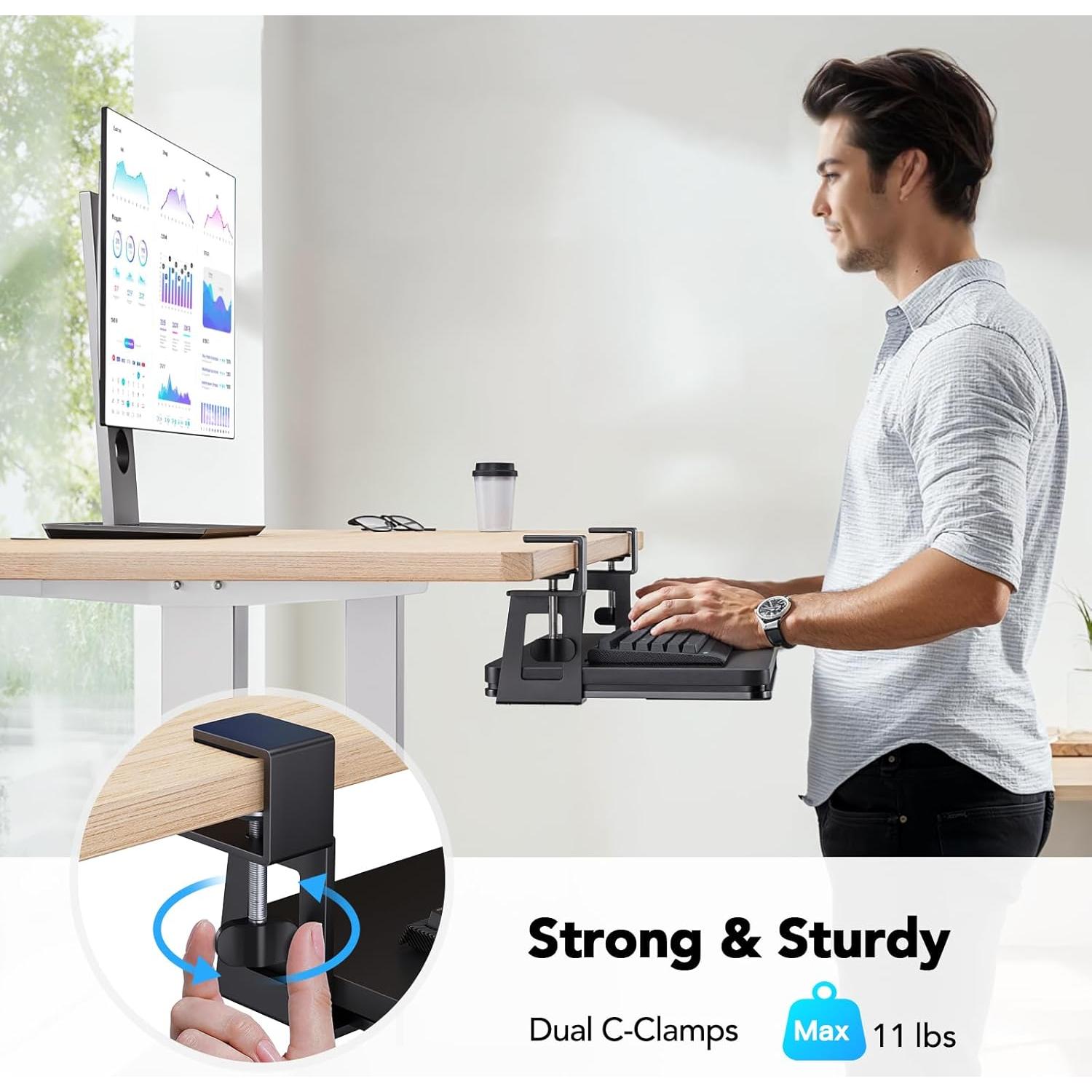 Bandeja para Teclado Bajo Escritorio HUANUO 76.60 cm con Cajón