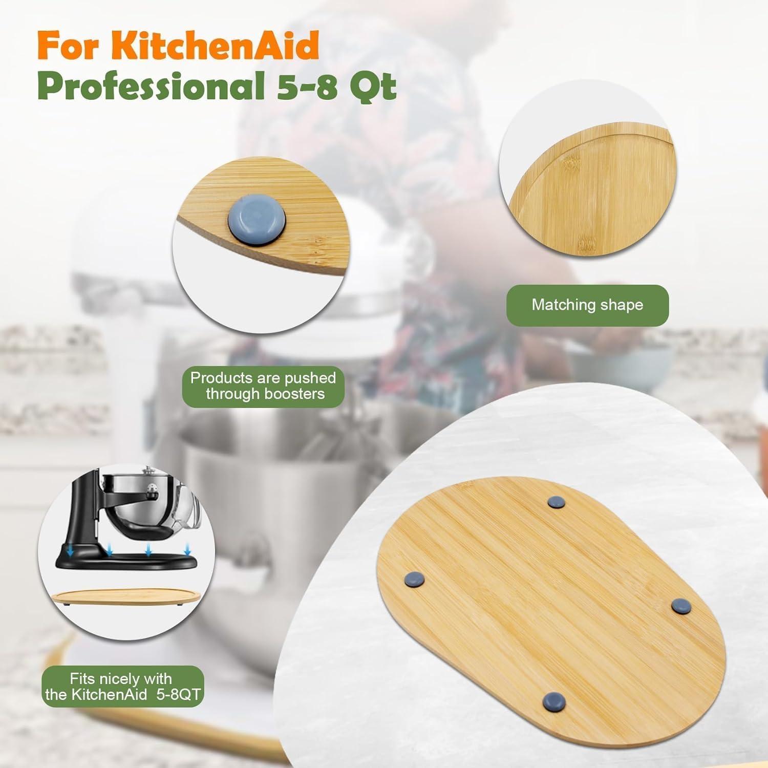 Alfombrilla Deslizante de Bambú JAYOBGO para Mezclador 8 Qt