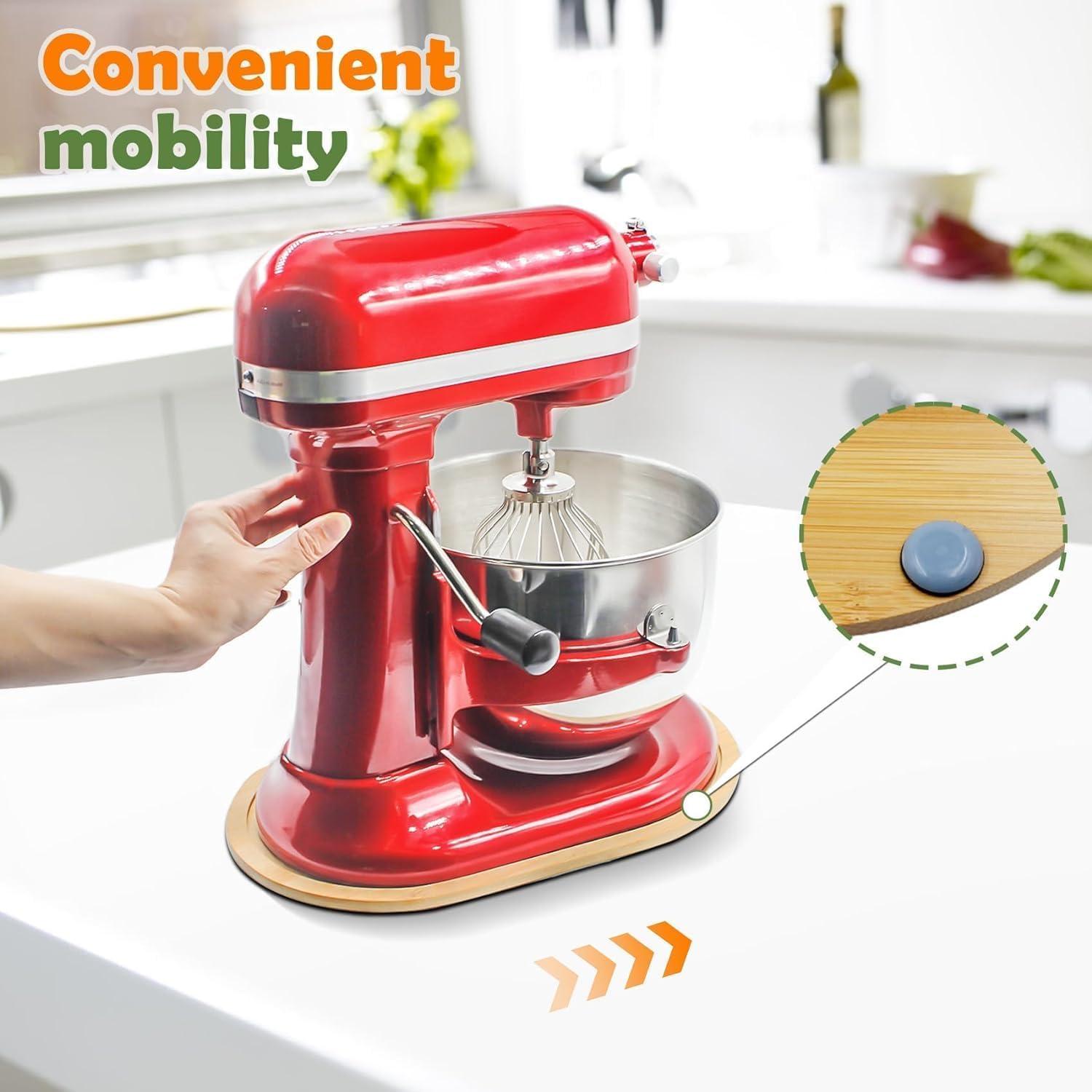 Alfombrilla Deslizante de Bambú JAYOBGO para Mezclador 8 Qt