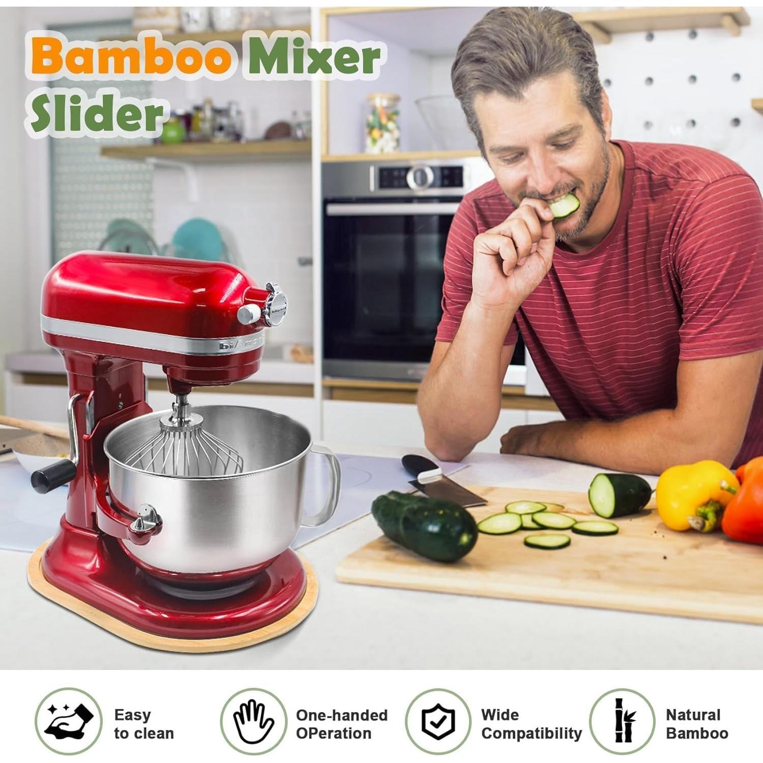 Alfombrilla Deslizante de Bambú JAYOBGO para Mezclador 8 Qt