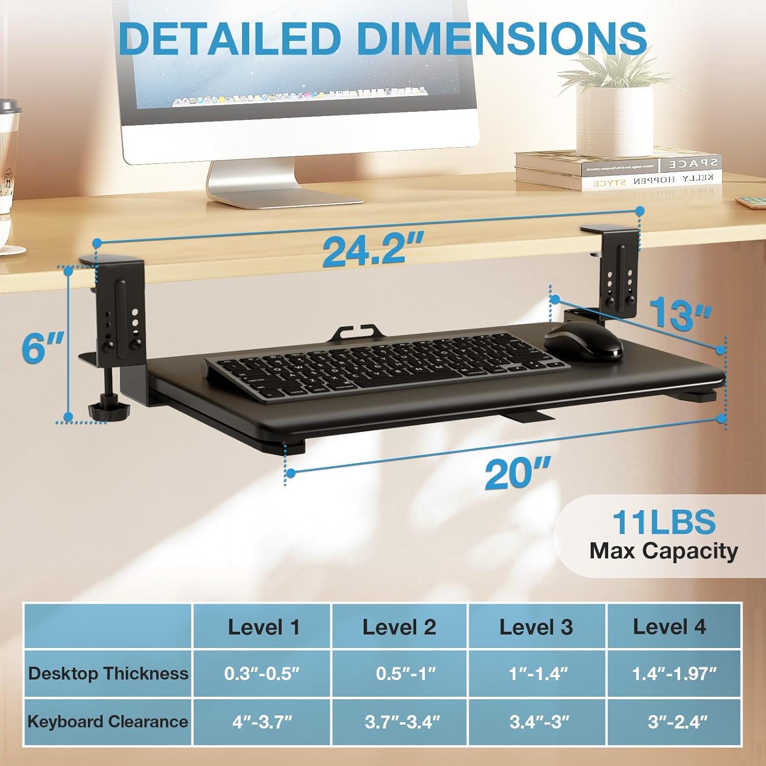 Bandeja de Teclado Ajustable YOMT 64.77x34.80cm 5kg