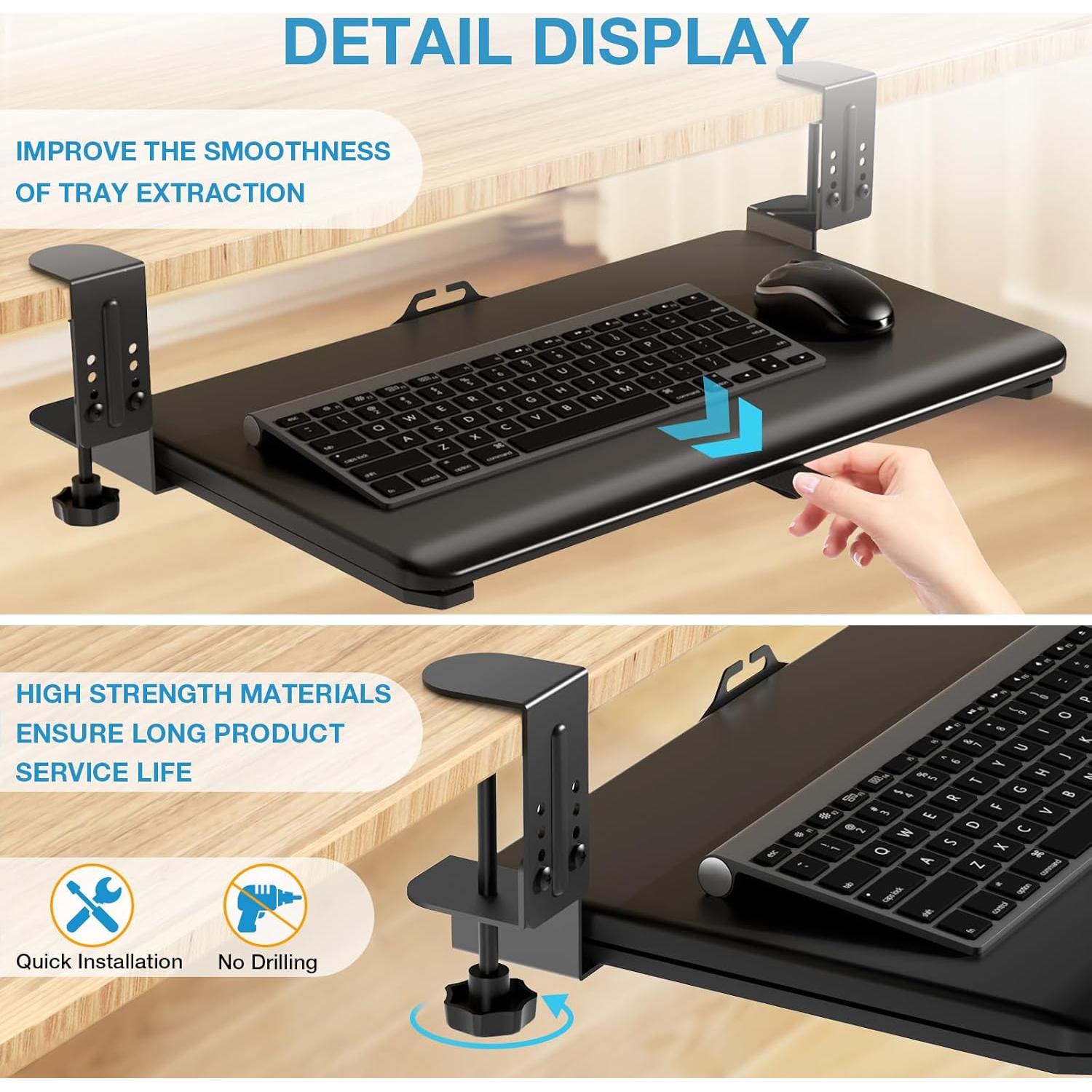 Bandeja de Teclado Ajustable YOMT 64.77x34.80cm 5kg