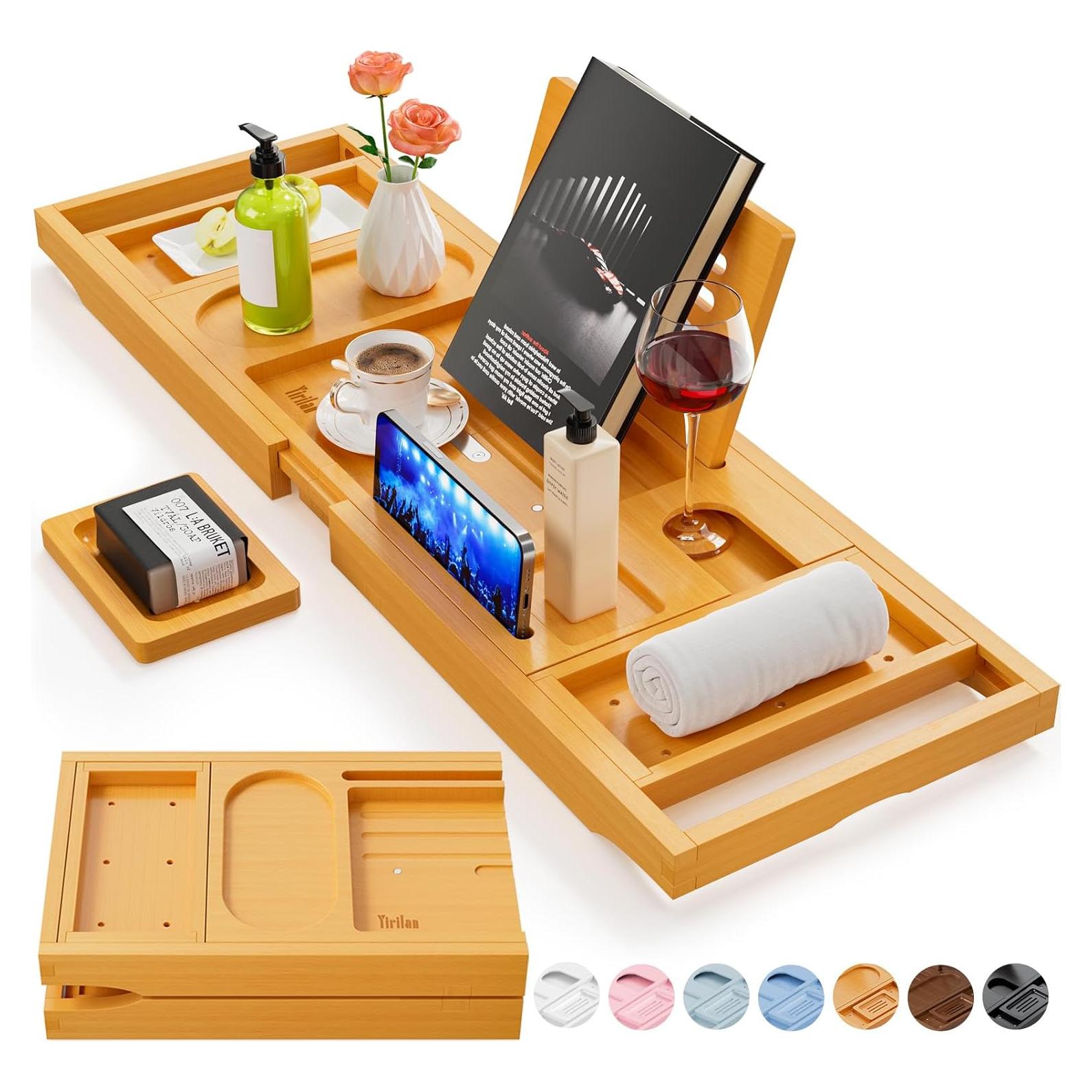 Bandeja de Baño Premium Yirilan Expandible Bambú 103,83 cm