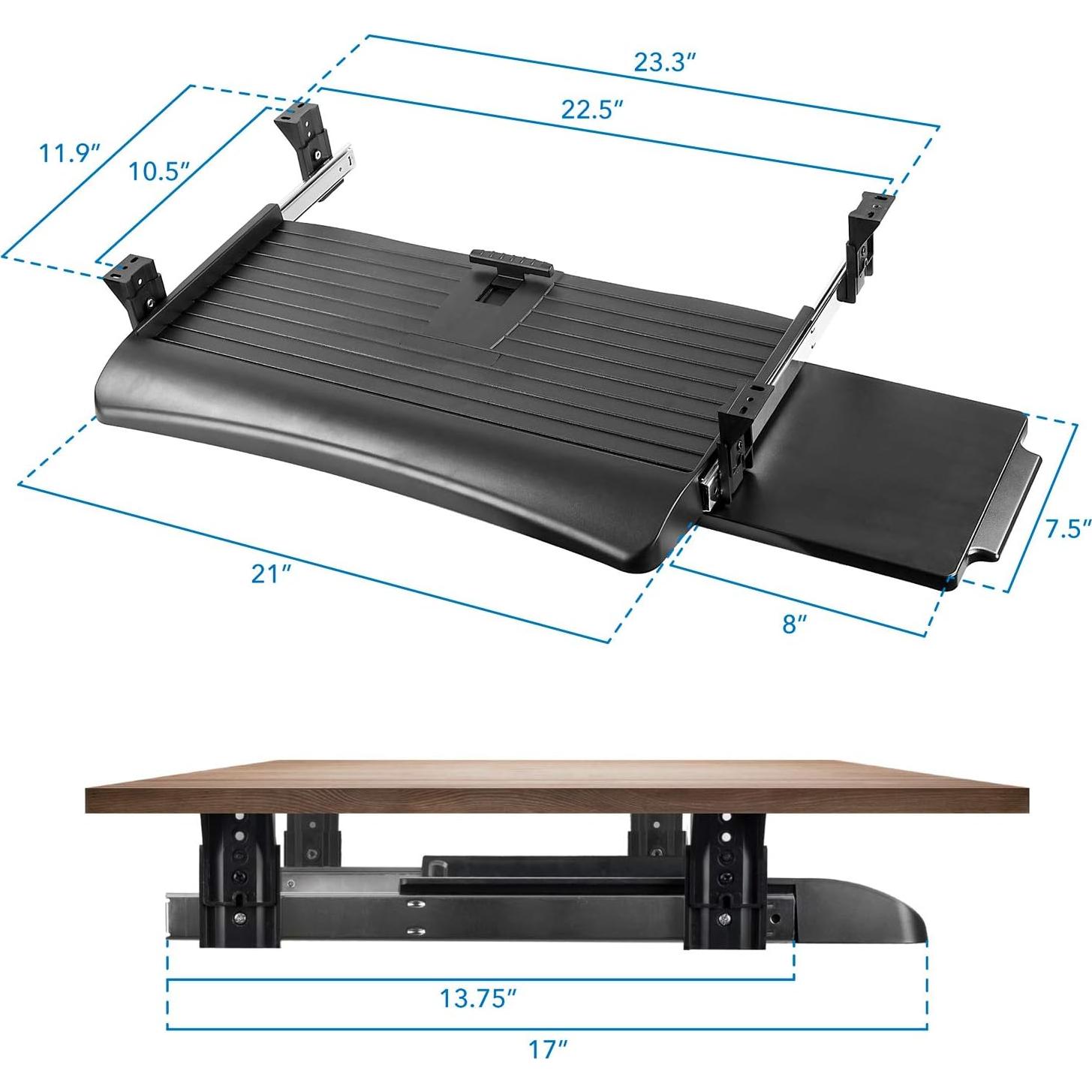 Cajón de Teclado Deslizante Mount-It! 53 cm Ajustable
