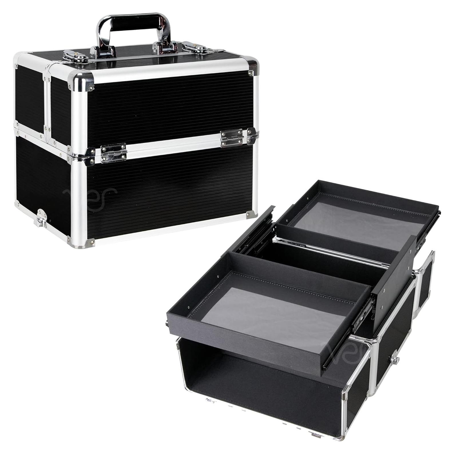 Organizador de Maquillaje Profesional Ver Beauty Aluminio Negro