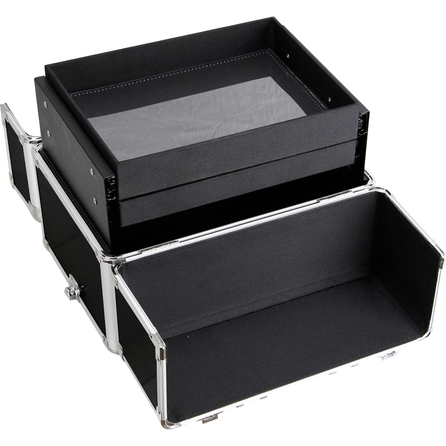 Organizador de Maquillaje Profesional Ver Beauty Aluminio Negro