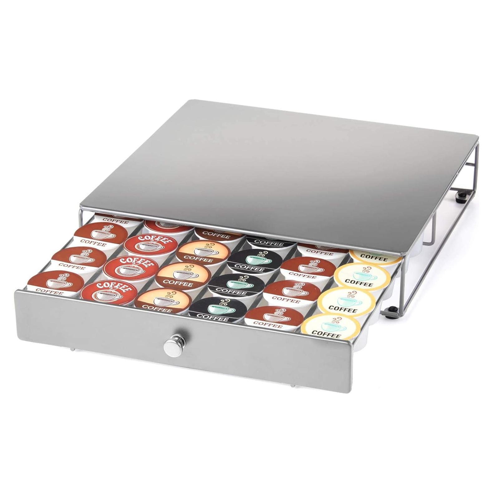 Cajón para 36 cápsulas de café Nifty plateado