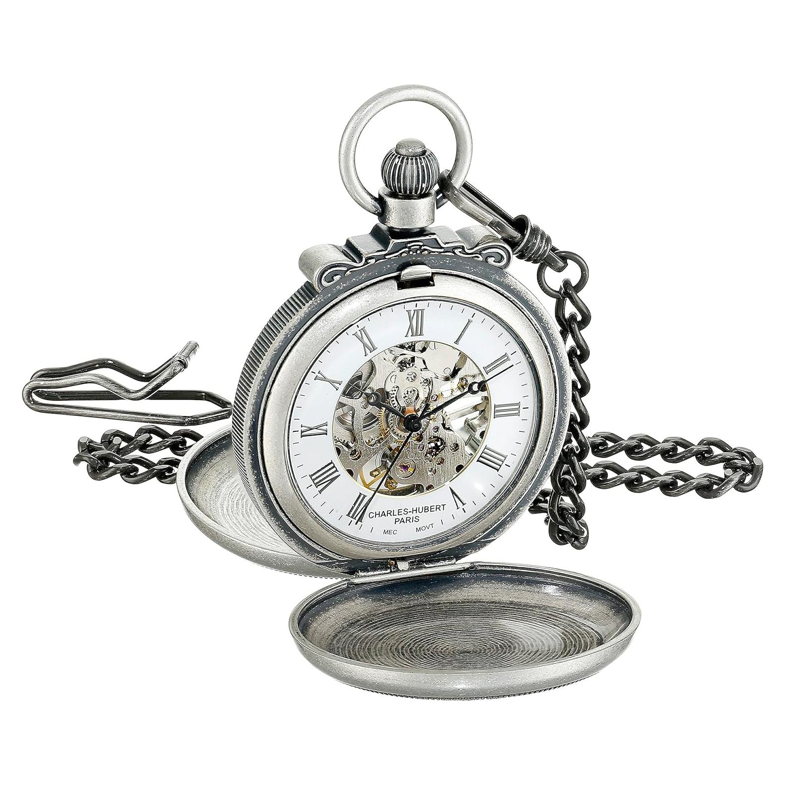 Reloj de Bolsillo Mecánico Charles-Hubert 3868-S Doble Caja