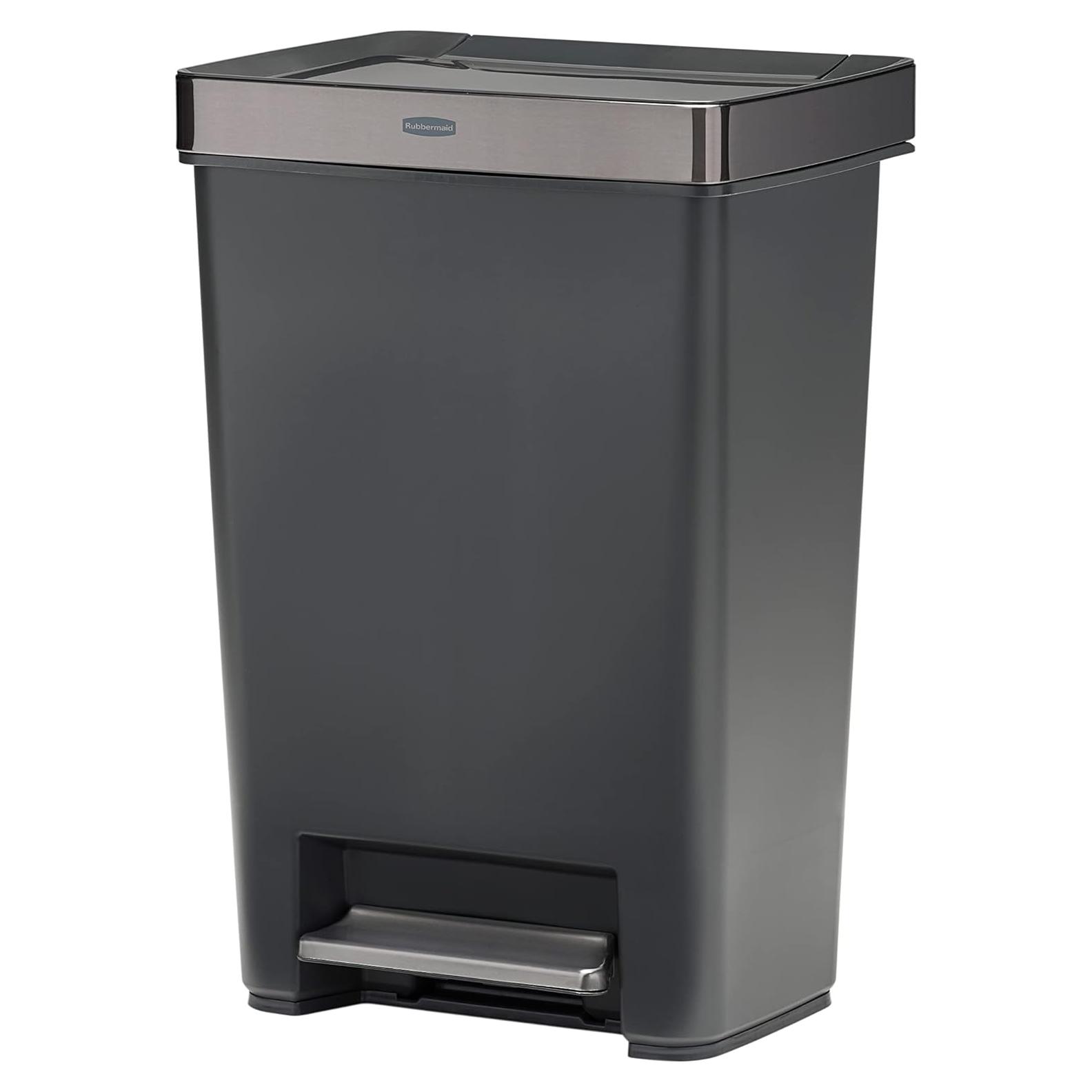 Cubierta de Basura Rubbermaid 49L con Pedal Acero Inoxidable