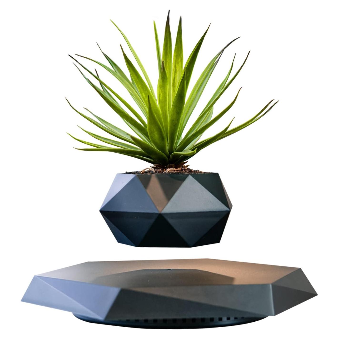 Maceta Flotante PeacePlanet FP-B, Jarrón LED Negro