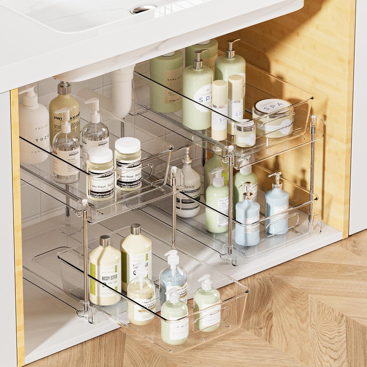 Organizador Vtopmart 2 Niveles para Baño y Cocina Transparente