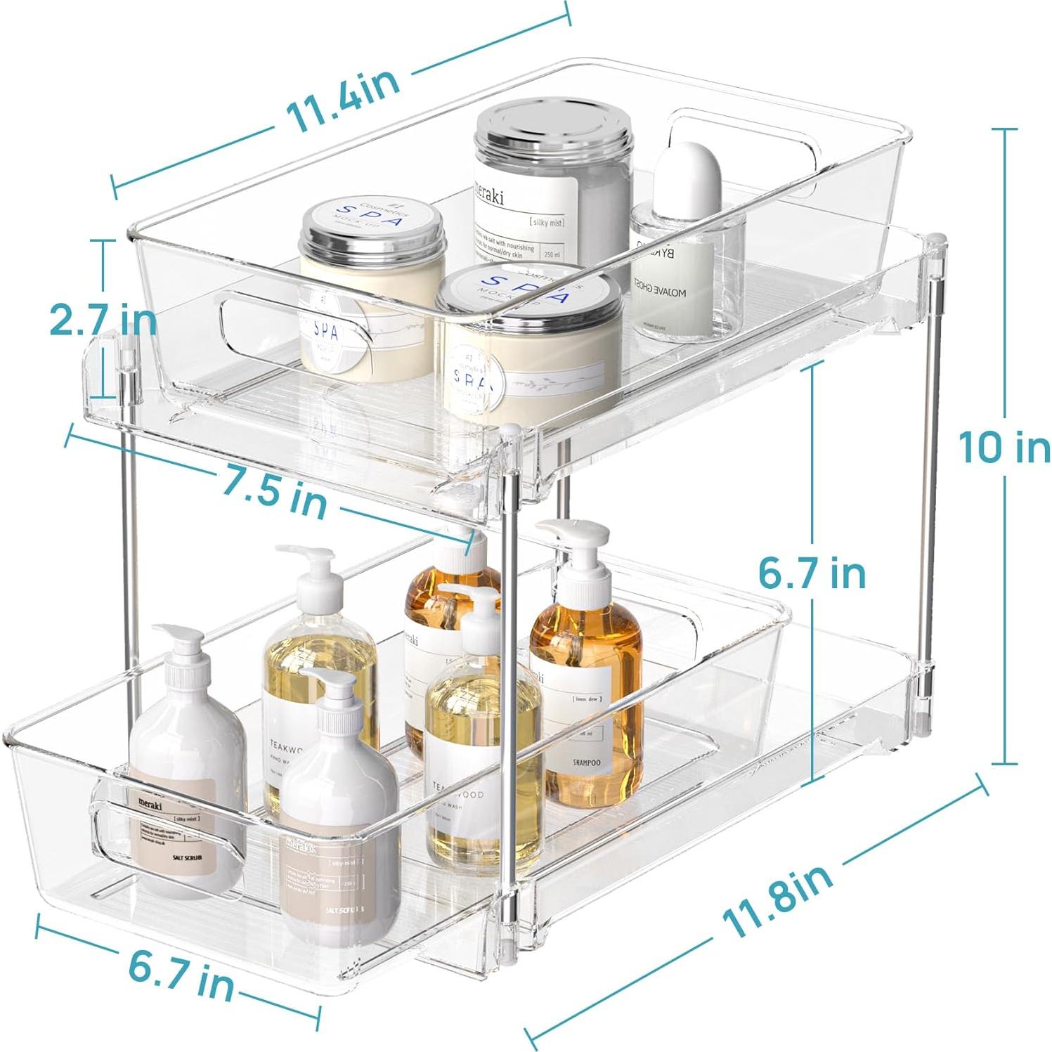 Organizador Vtopmart 2 Niveles para Baño y Cocina Transparente