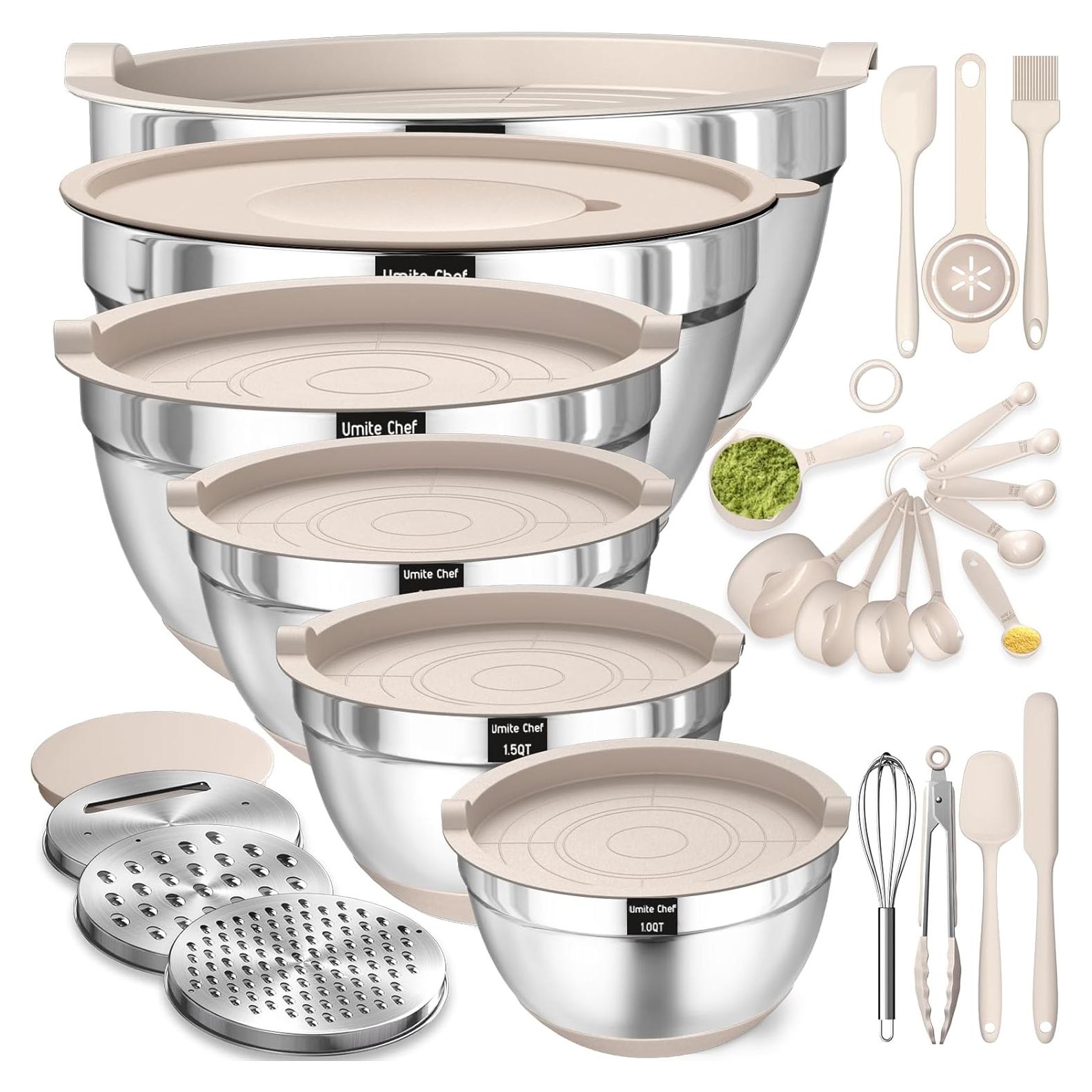 Juego de Cuencos Mezcladores Umite Chef 26PCS Acero Inoxidable