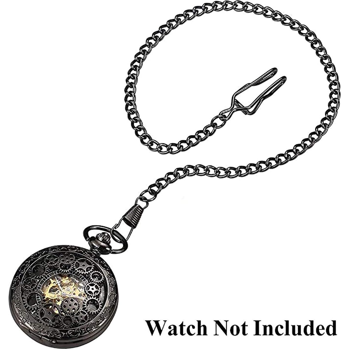 Cadena de Reloj de Bolsillo Vintage Aleación 30 cm Negro