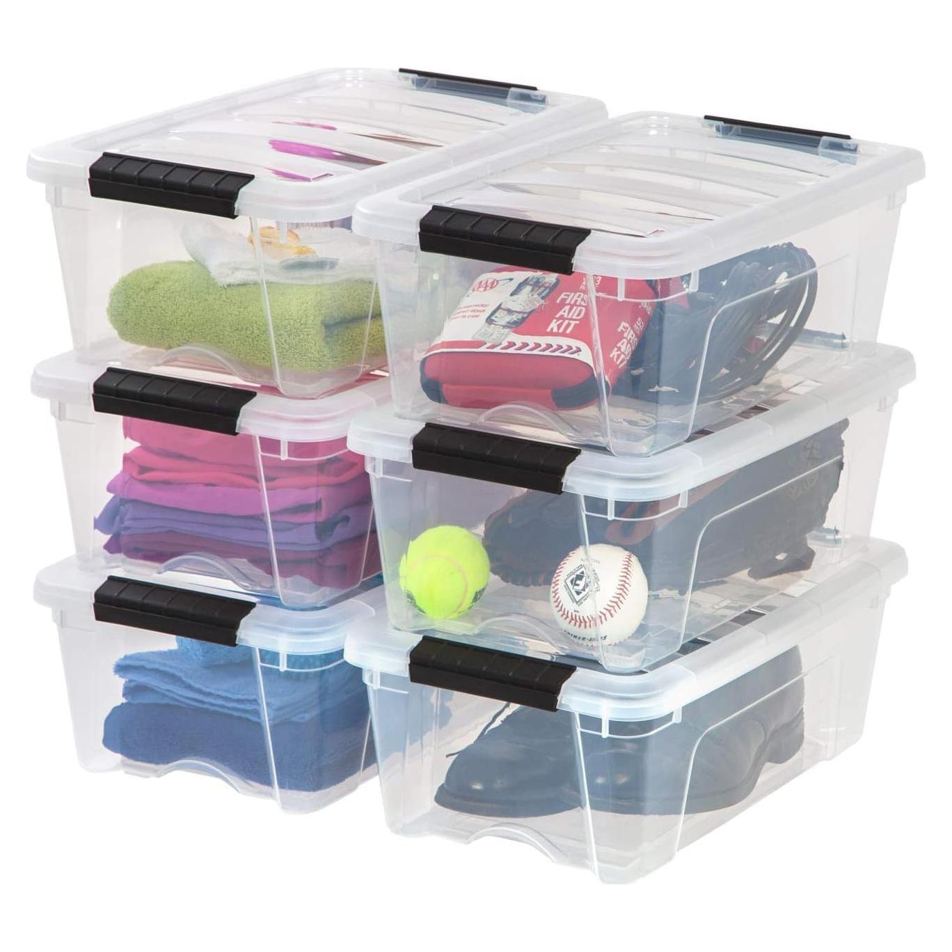 Bins de Almacenamiento IRIS USA 13 Qt Apilables 6 Paquete