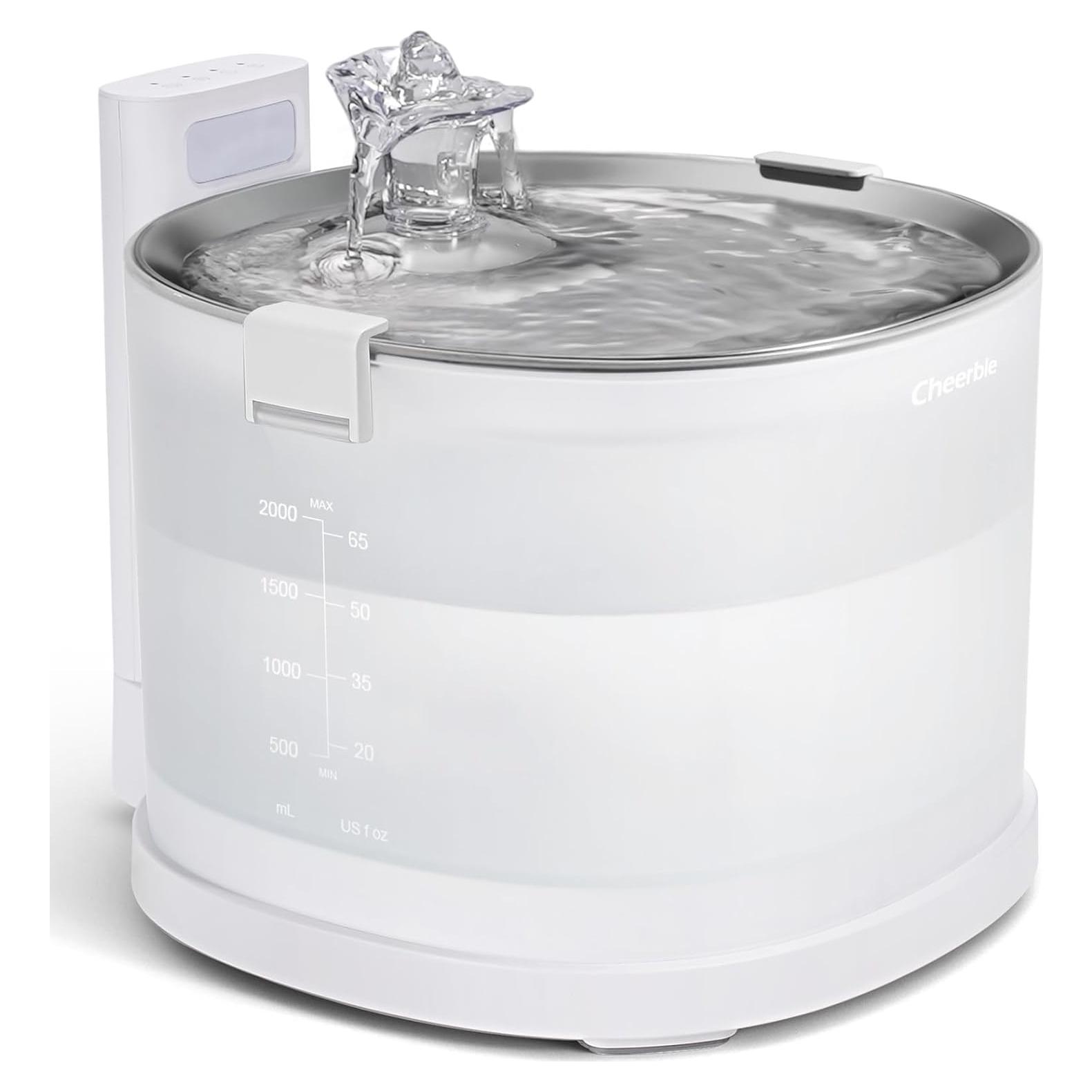 Fuente de Agua para Gatos Cheerble Elfin 2L Inalámbrica