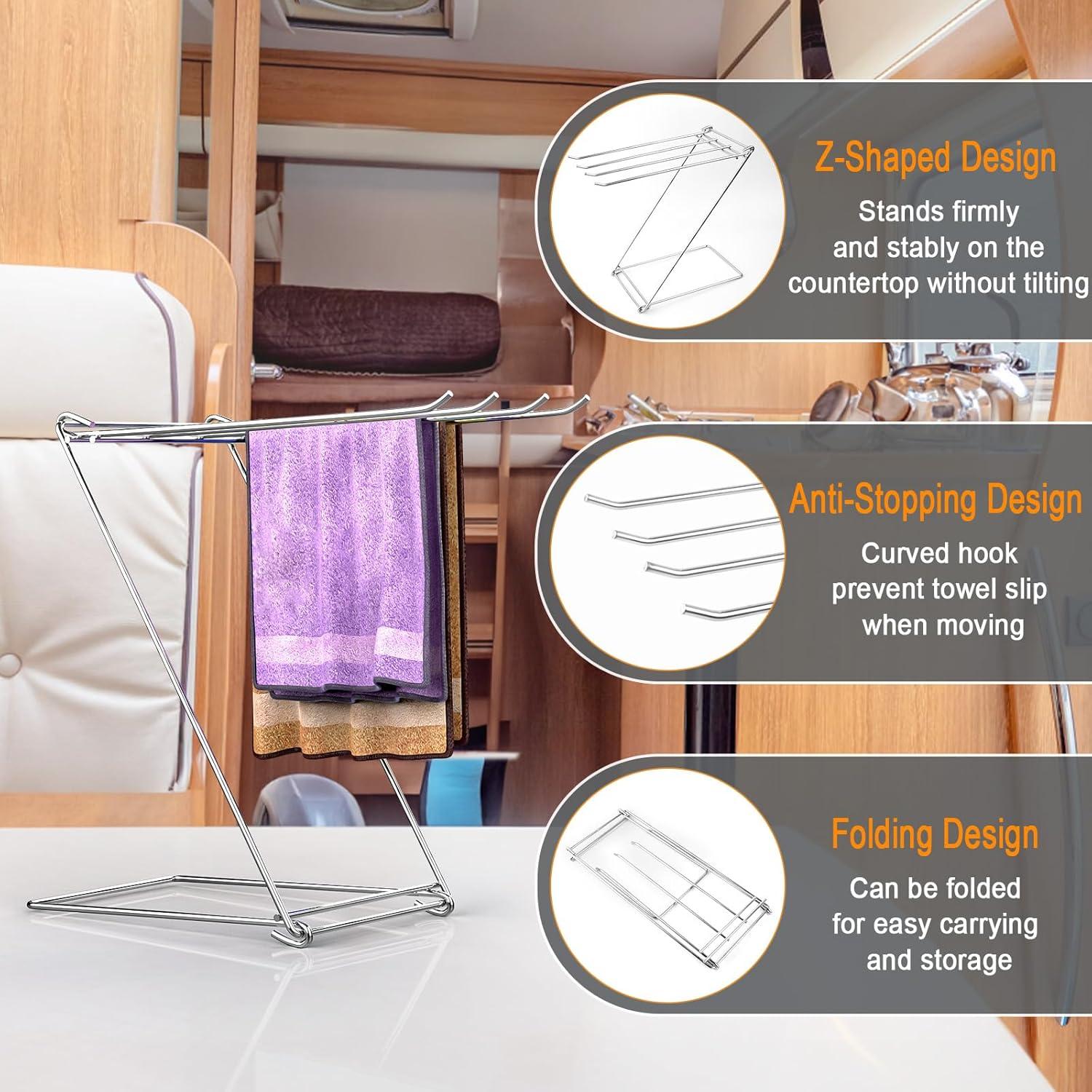 Soporte para Toallas de Cocina Seropy Acero Inoxidable 4 Brazos