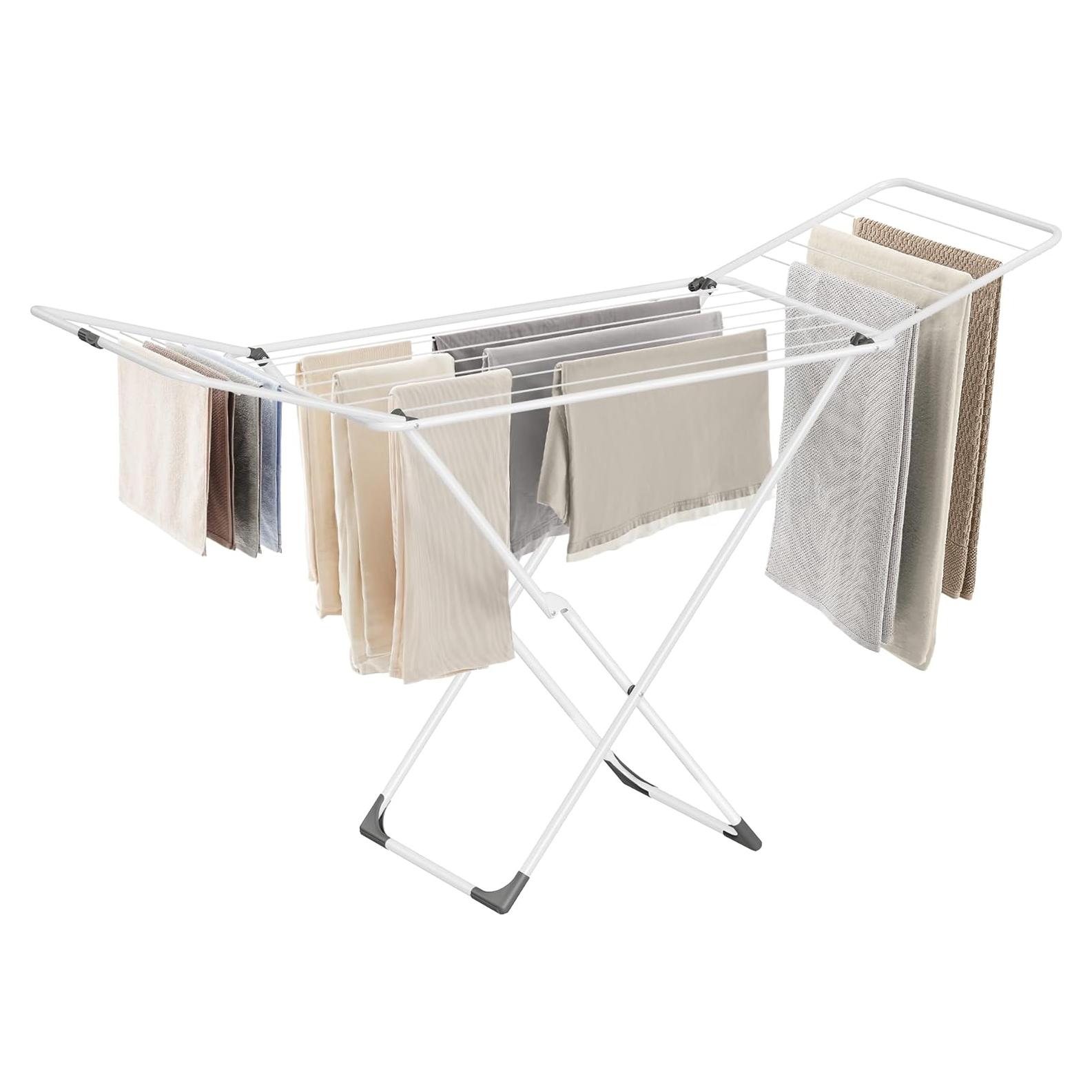 Estante Secador de Ropa Plegable SONGMICS Blanco 182 cm