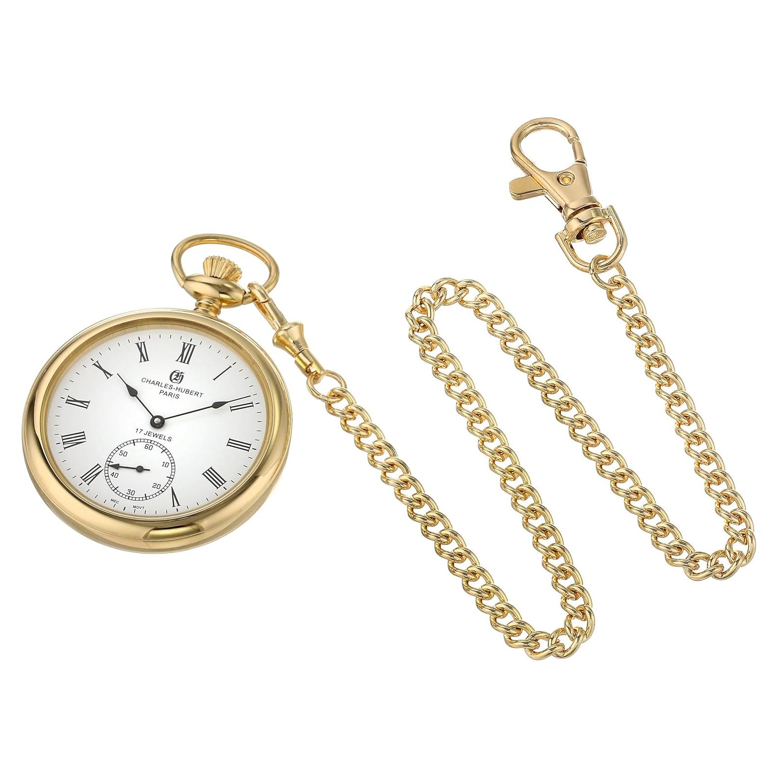 Reloj de Bolsillo Mecánico Charles-Hubert 3756-GR Baño Oro